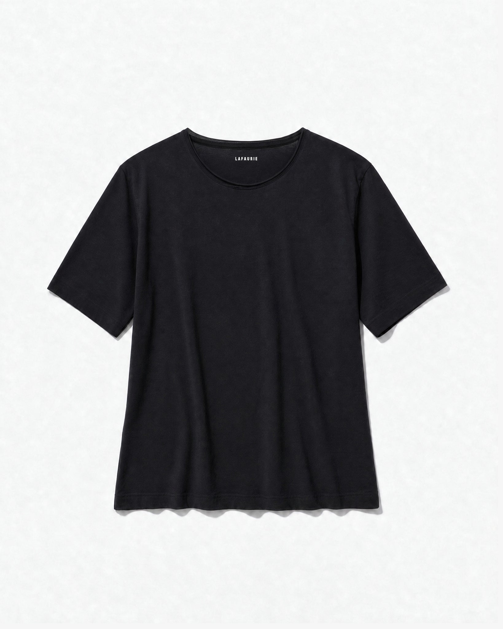 Lafaurie Basile T-shirt Noir Voile Coton Coupe Droite