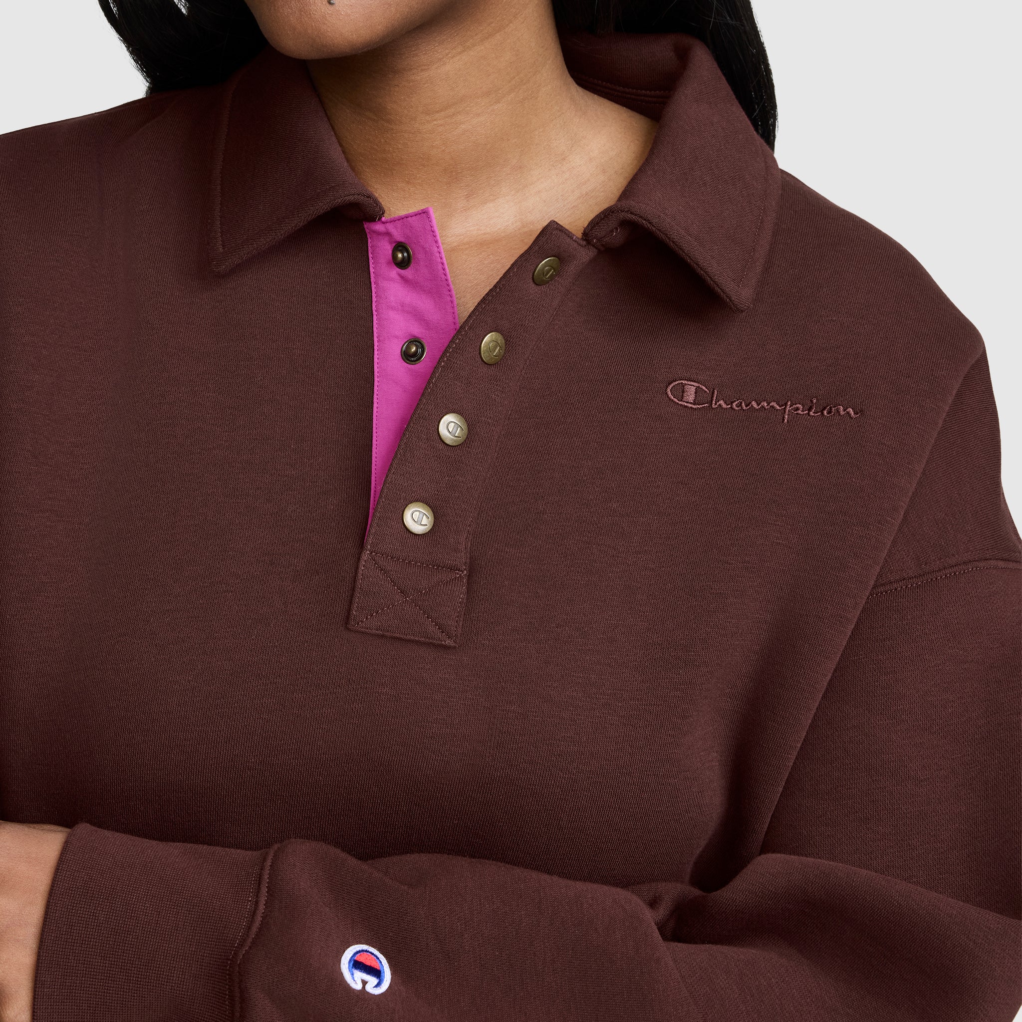 Champion Fleece Training Polo polo femme marron Bitter Chocolate