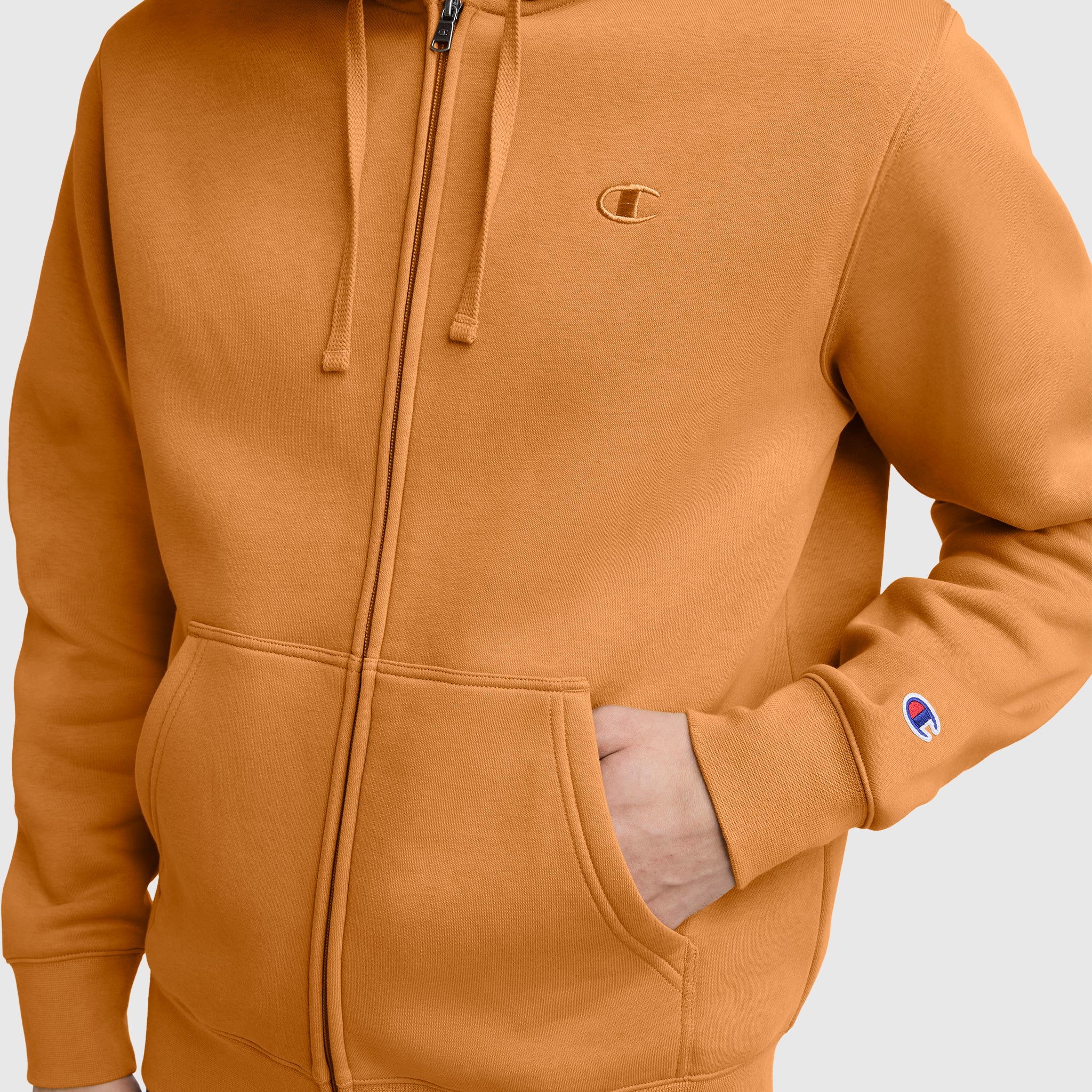 Champion Powerblend Full-Zip Hoodie sweat Ginger gratté