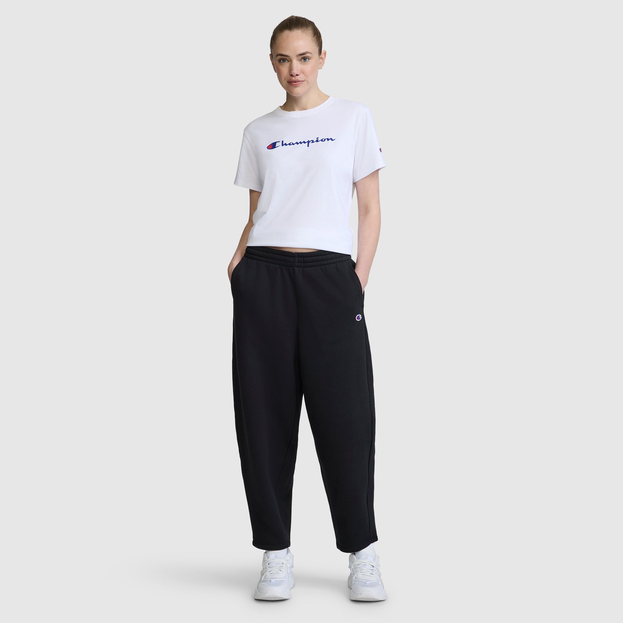 Champion Barrel Leg pantalon molleton femme noir coupe barrique