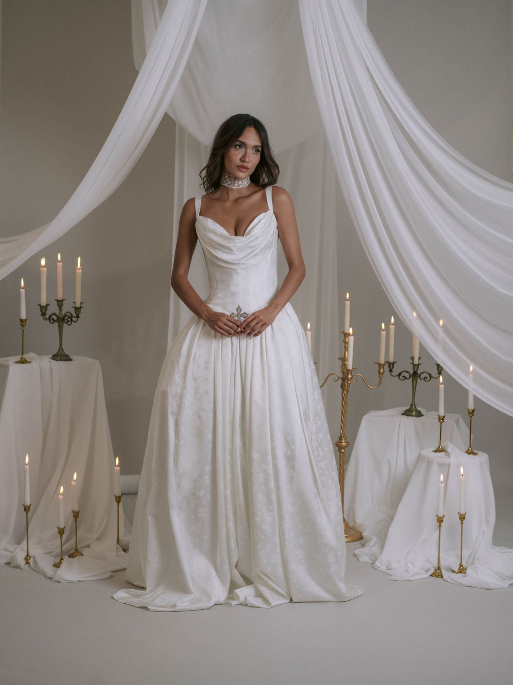 Rime Arodaky Bridal Roslyn Flowers robe de mariée satin