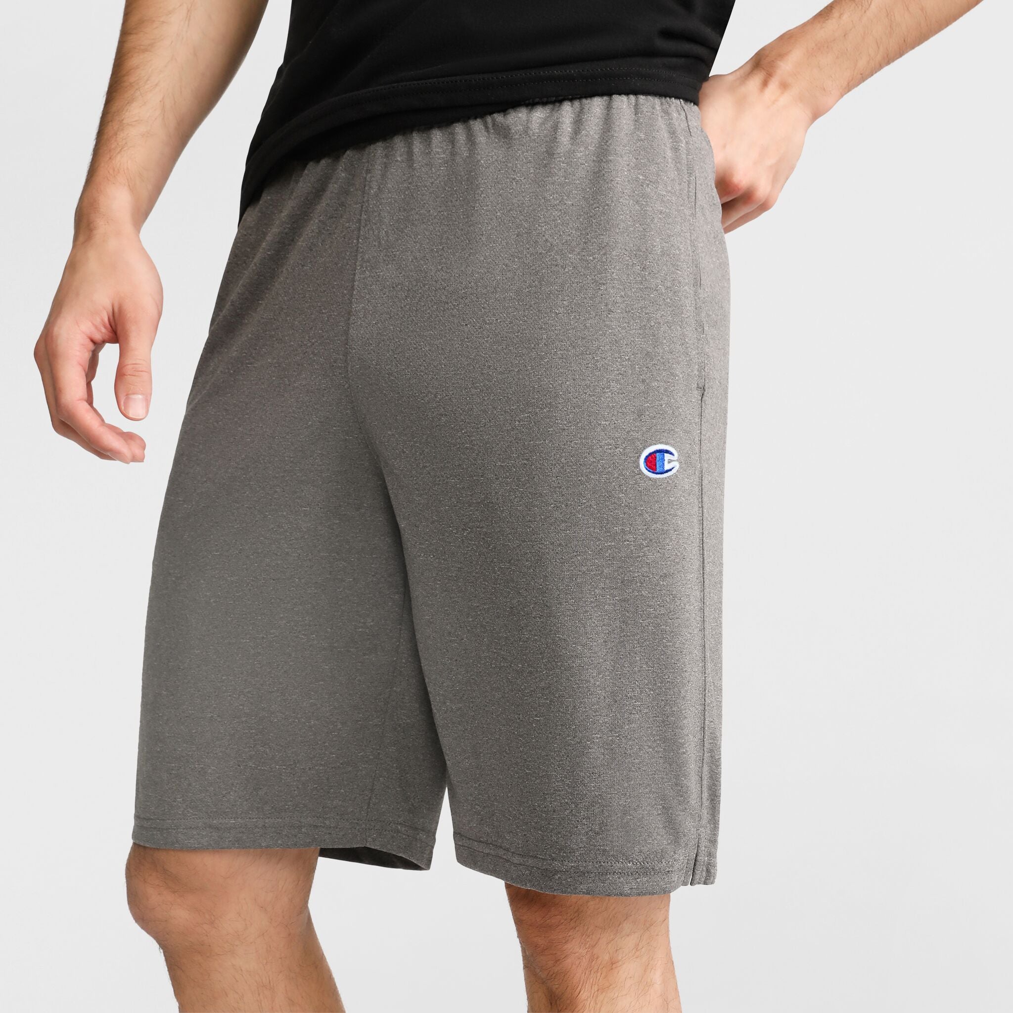 Champion 9" Short coton gris jersey cordon 9 pouces