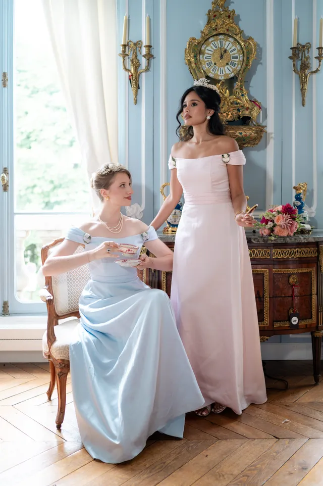 Solène Gisèle La mariée Églantine robe de cérémonie bleu ciel taille 36