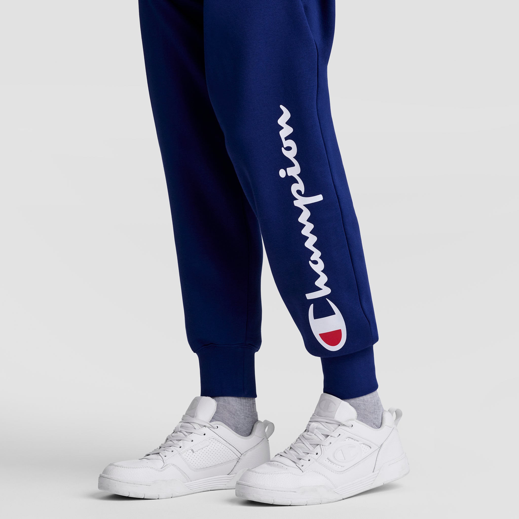 Champion Powerblend Script Logo jogging homme bleu coton