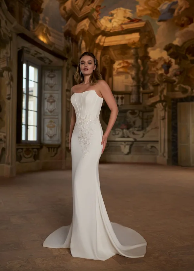Hervé Paris Novel Nicole robe de mariée satin
