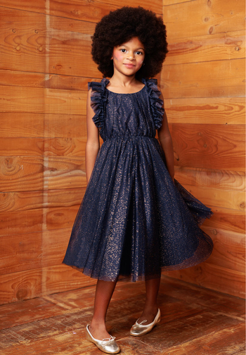 Le Jour de Notre Oui Scarlett Bleu nuit robe fille cérémonie