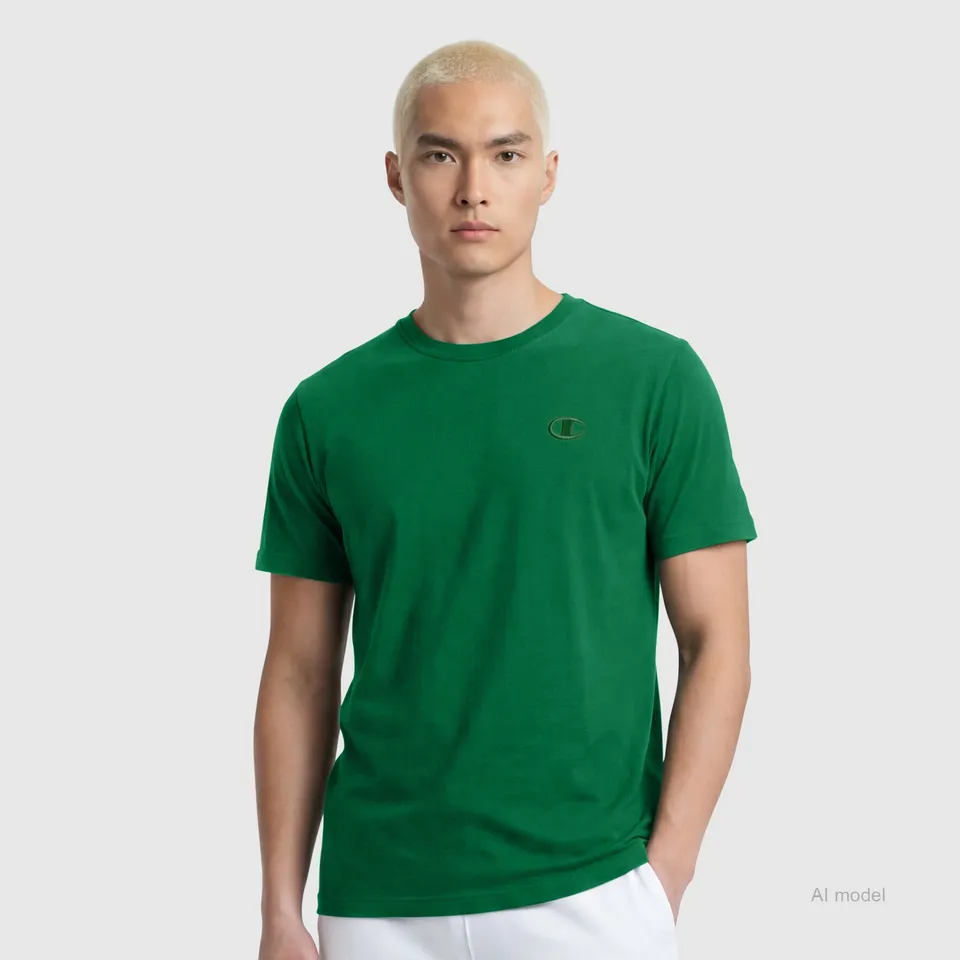 Champion Classic C Logo t-shirt homme Verdant Green coton