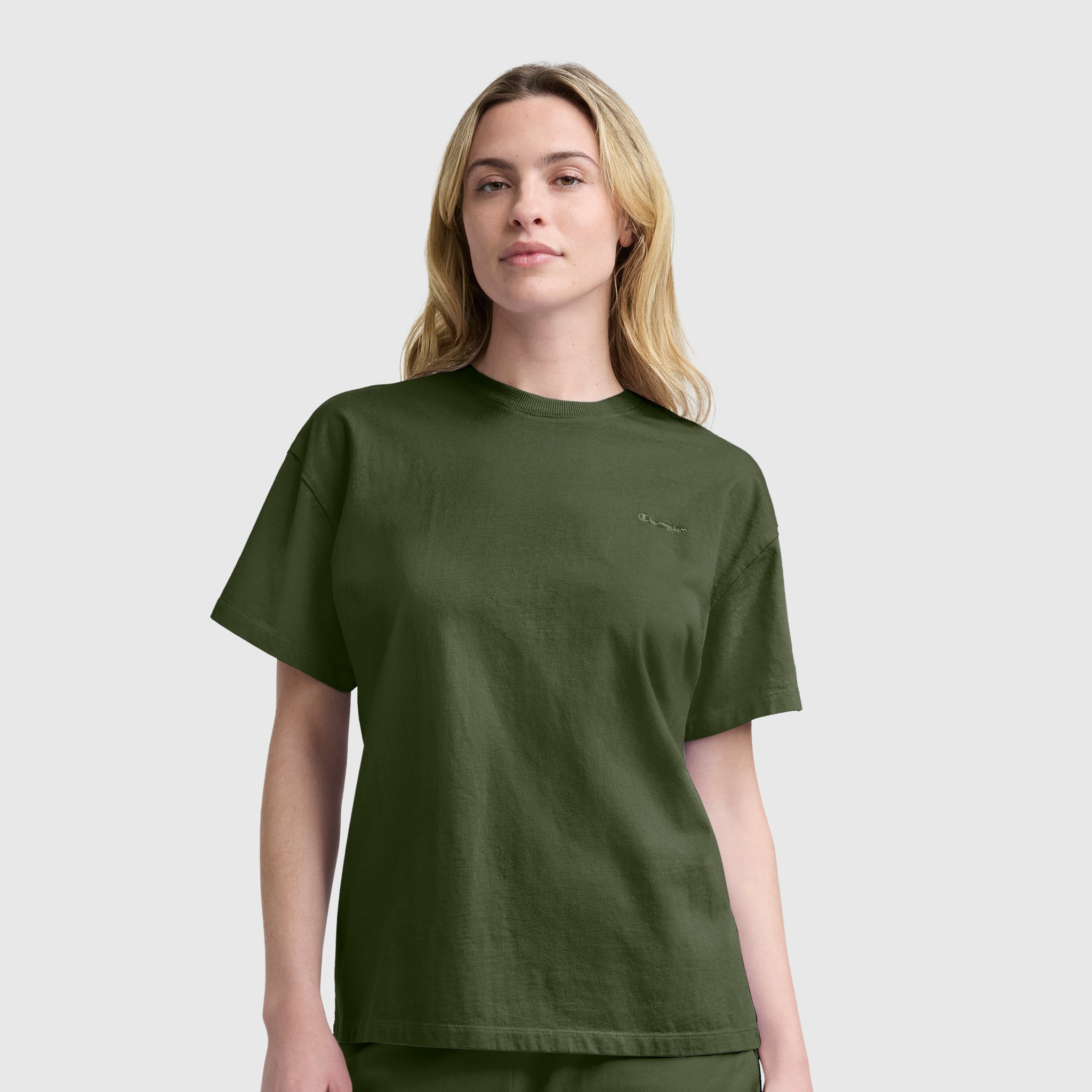 Champion Loose Fit T-shirt femme vert Chive coton ample
