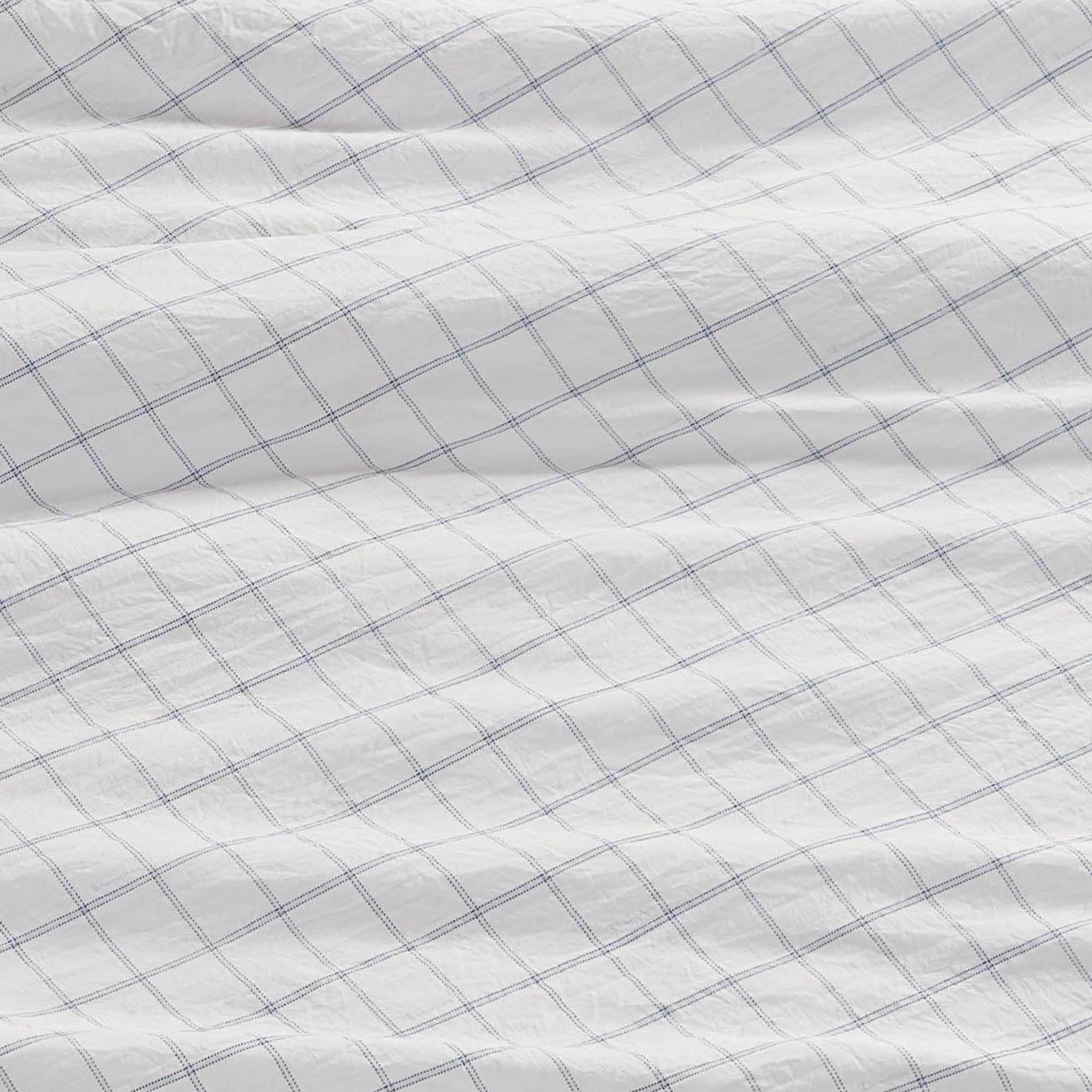 Champion Room Decor Parure Draps Microfibre Blue Check Queen