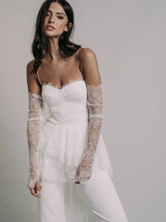 Rime Arodaky Bridal Cosmic combinaison mariage crêpe dentelle