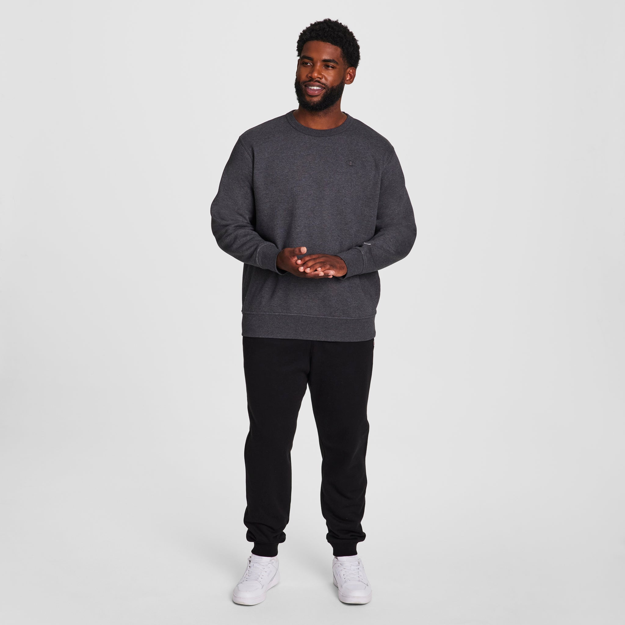 Champion Powerblend C Logo sweat gris grande taille