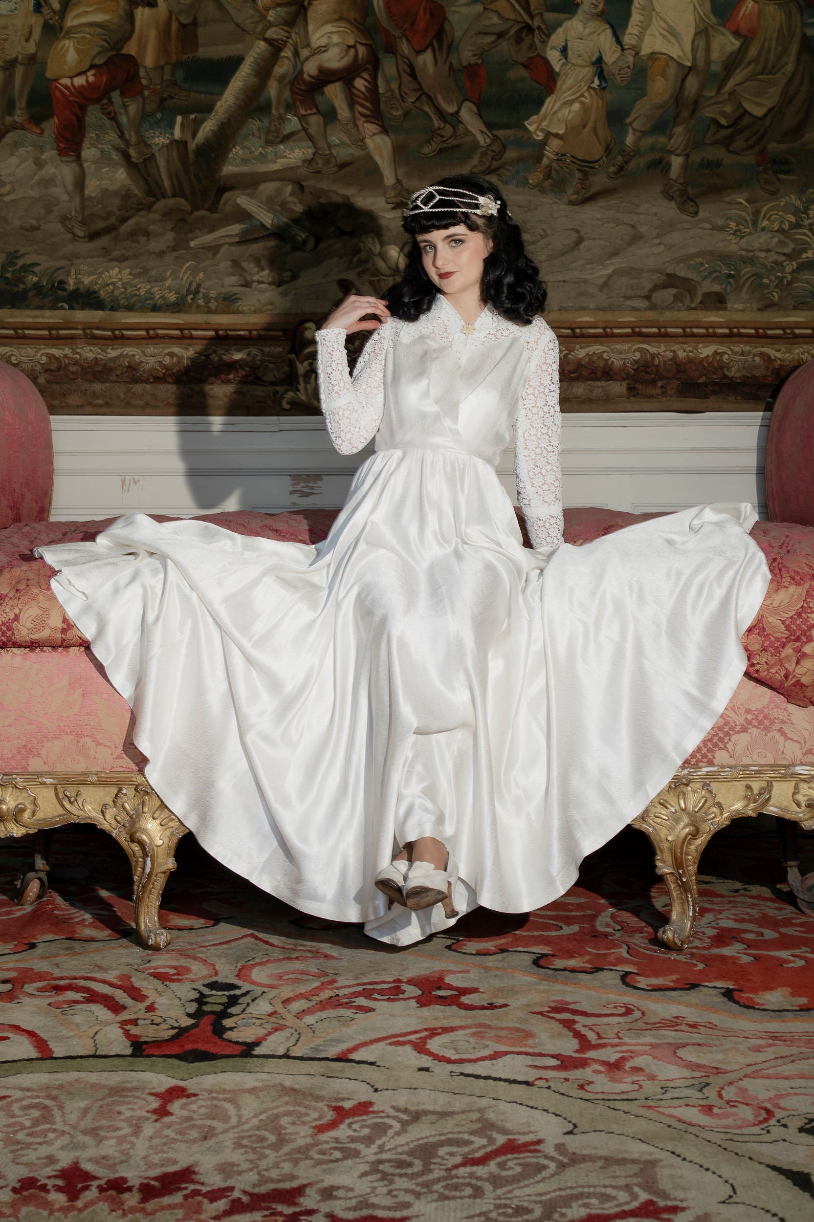 Solène Gisèle La mariée robe Nicole satin ivoire 36