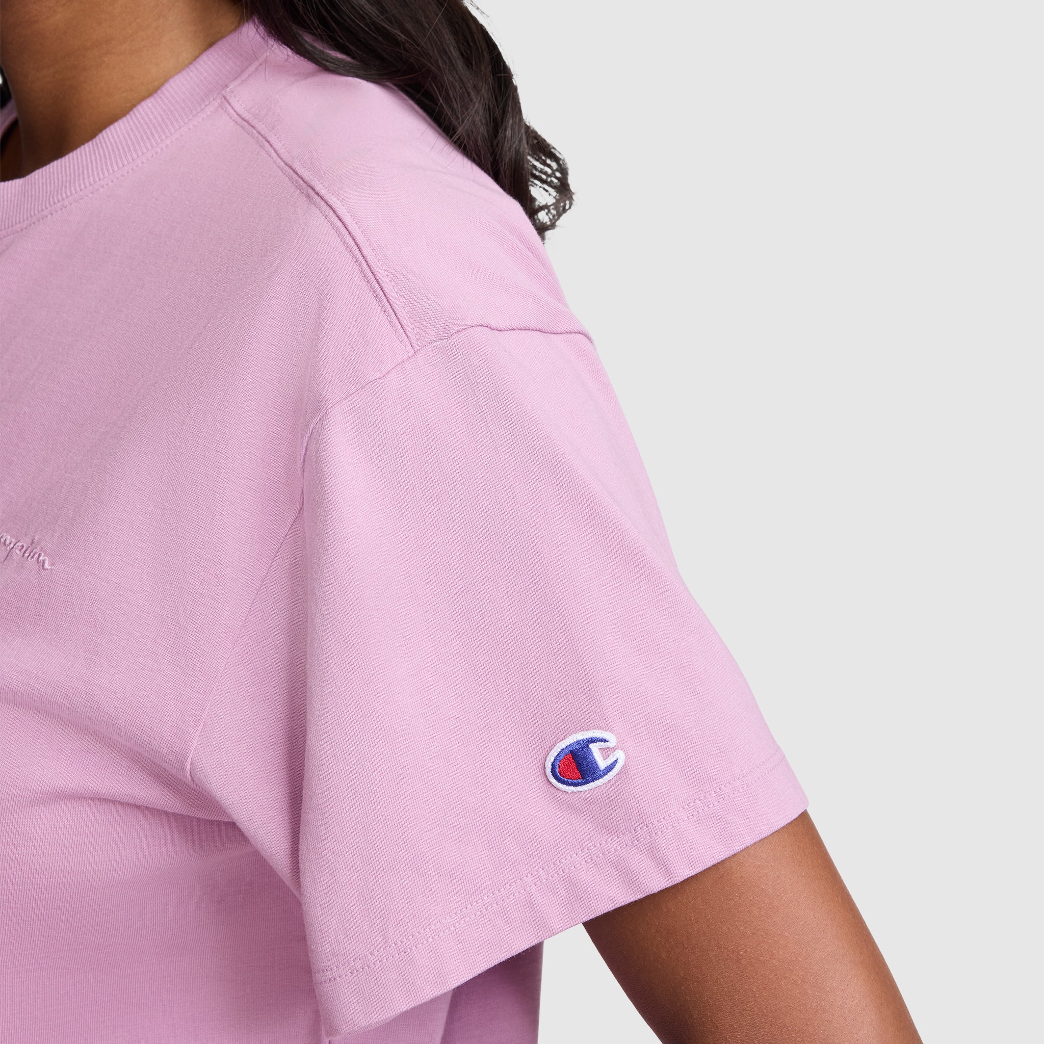 Champion T-Shirt Ample Coton Smoky Grape Femme Manches Courtes