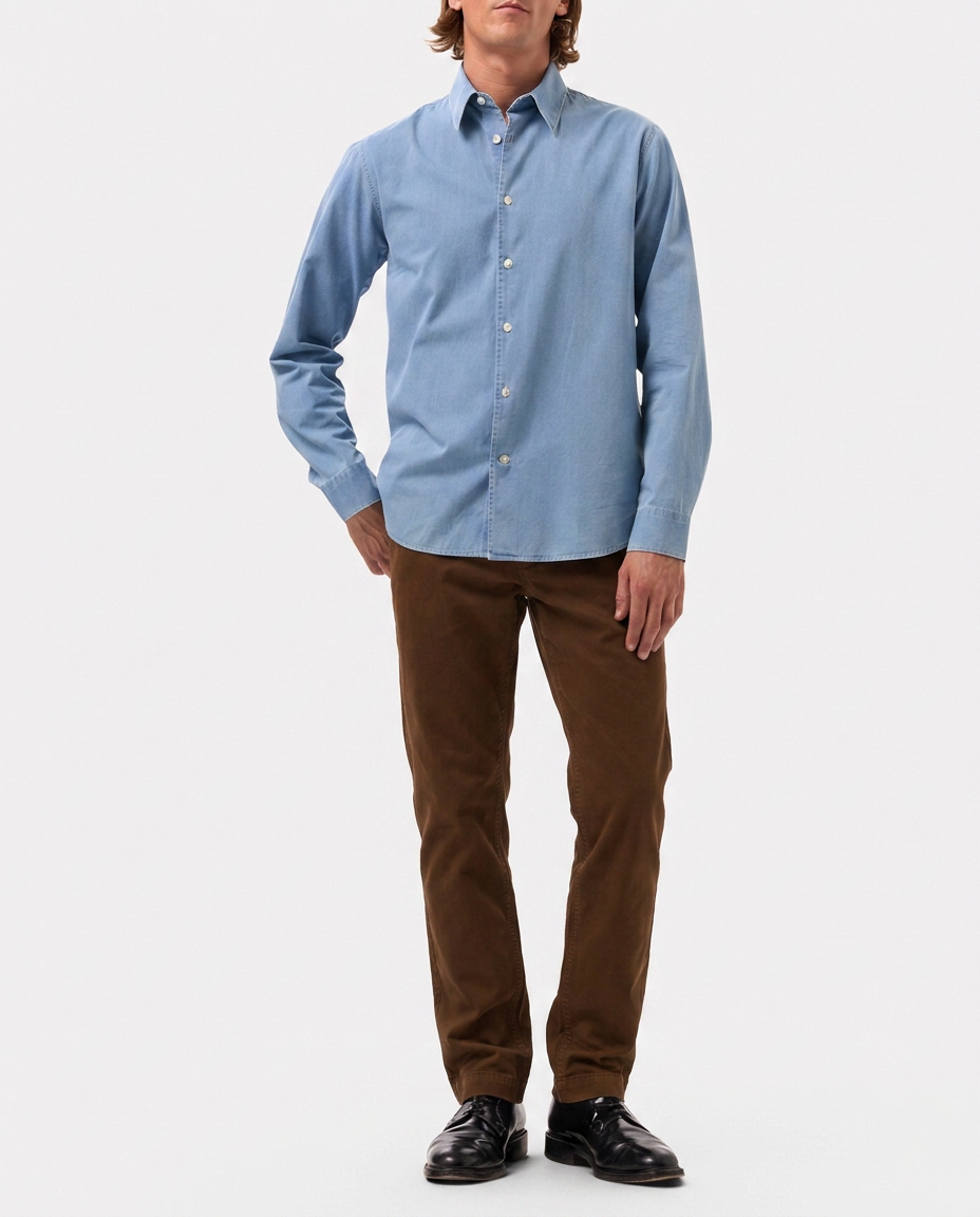 Lafaurie Albert Pantalon Chino Cigare Twill Coton Ajusté