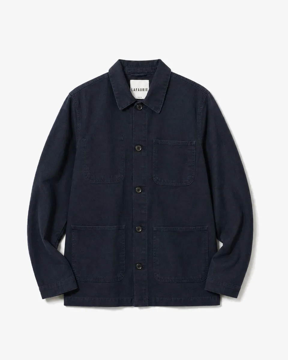 Lafaurie Braque Navy veste de peintre coton coupe droite