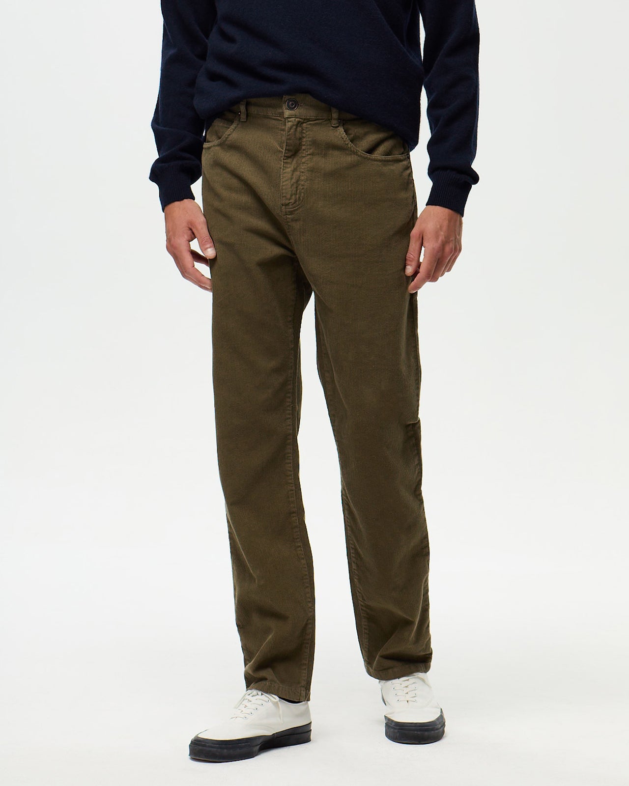 Lafaurie Dean pantalon velours homme vert mousse ajusté