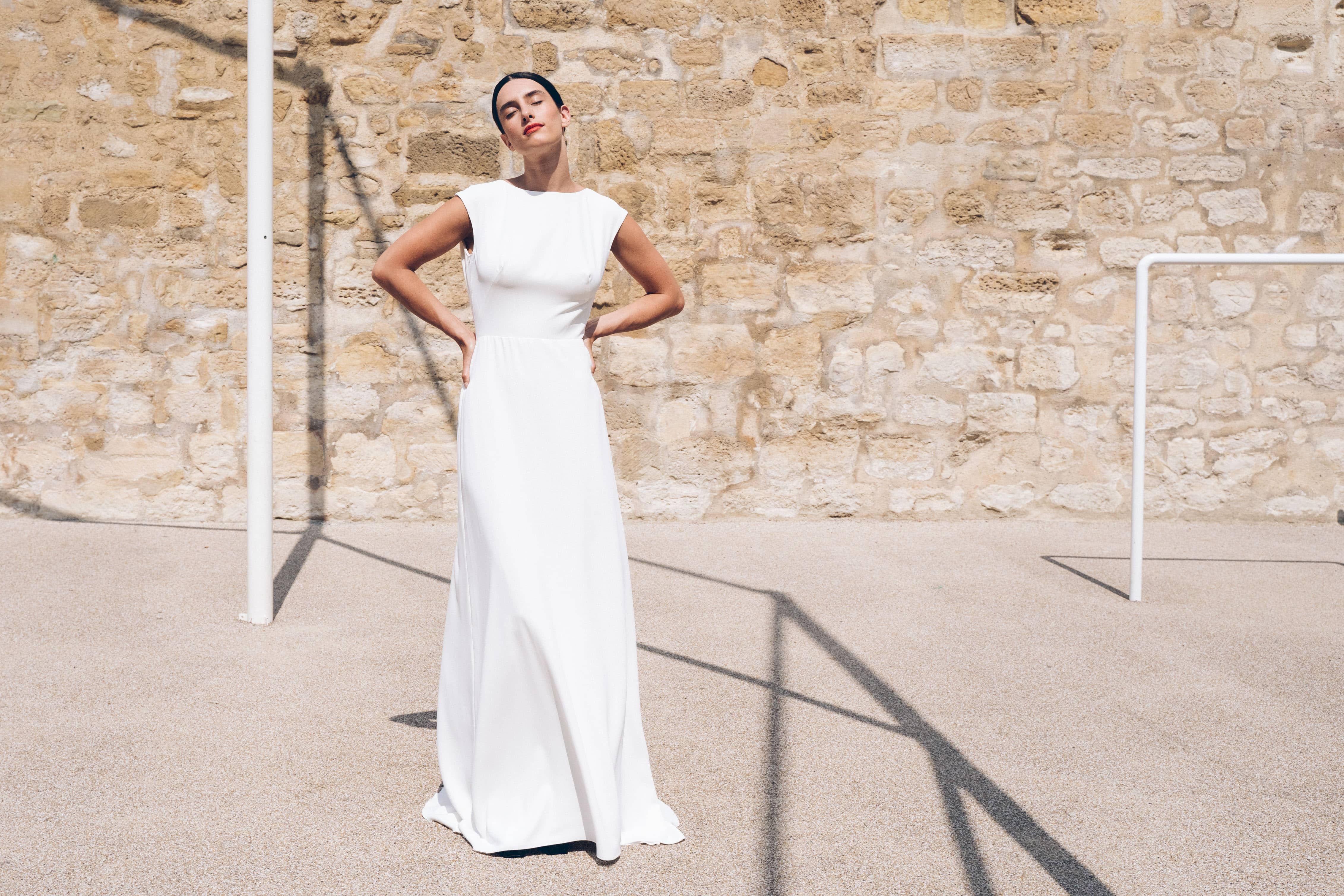 Maison Floret Sur-mesure Gaius robe col bateau fluide
