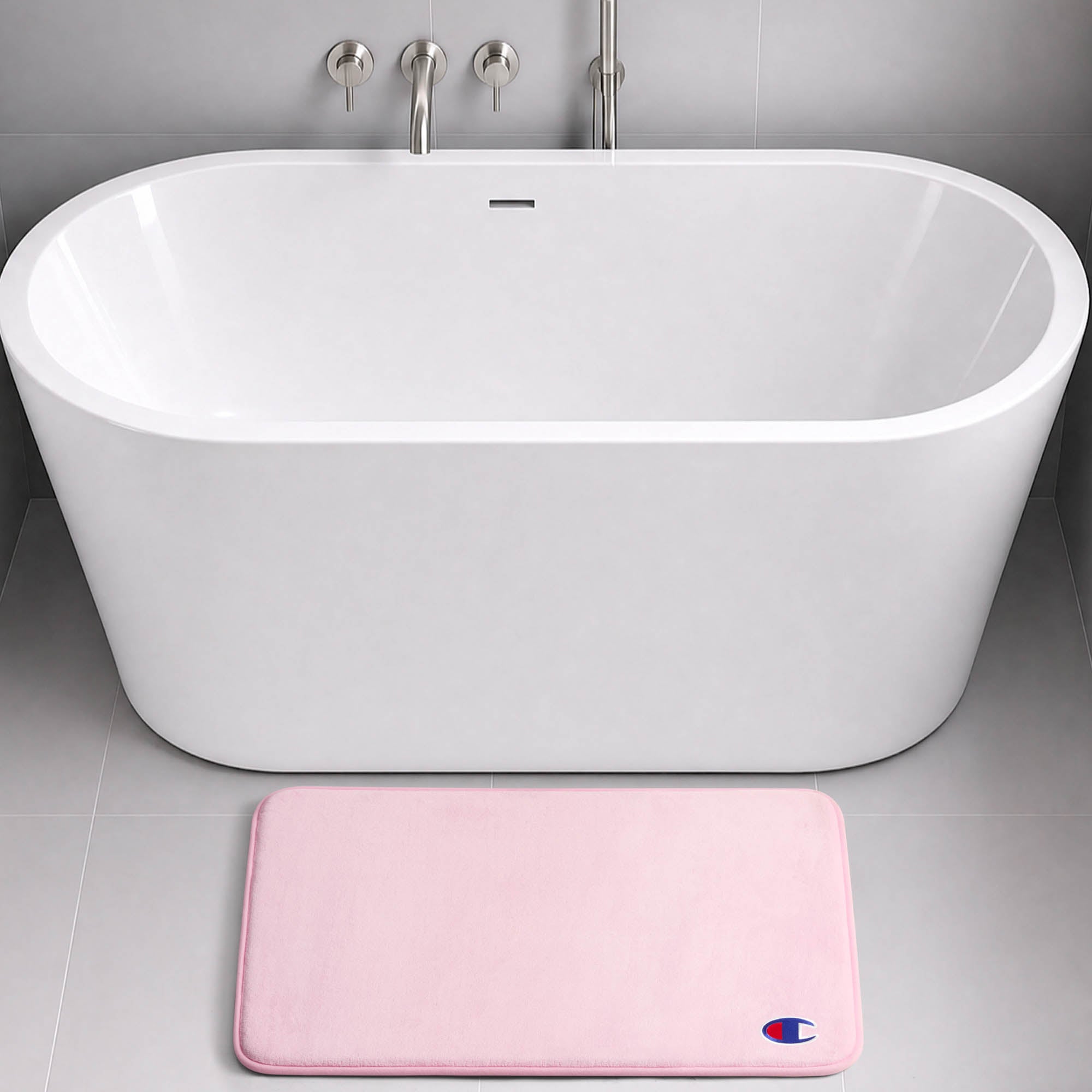 Champion Logo Patch tapis de bain mémoire de forme rose