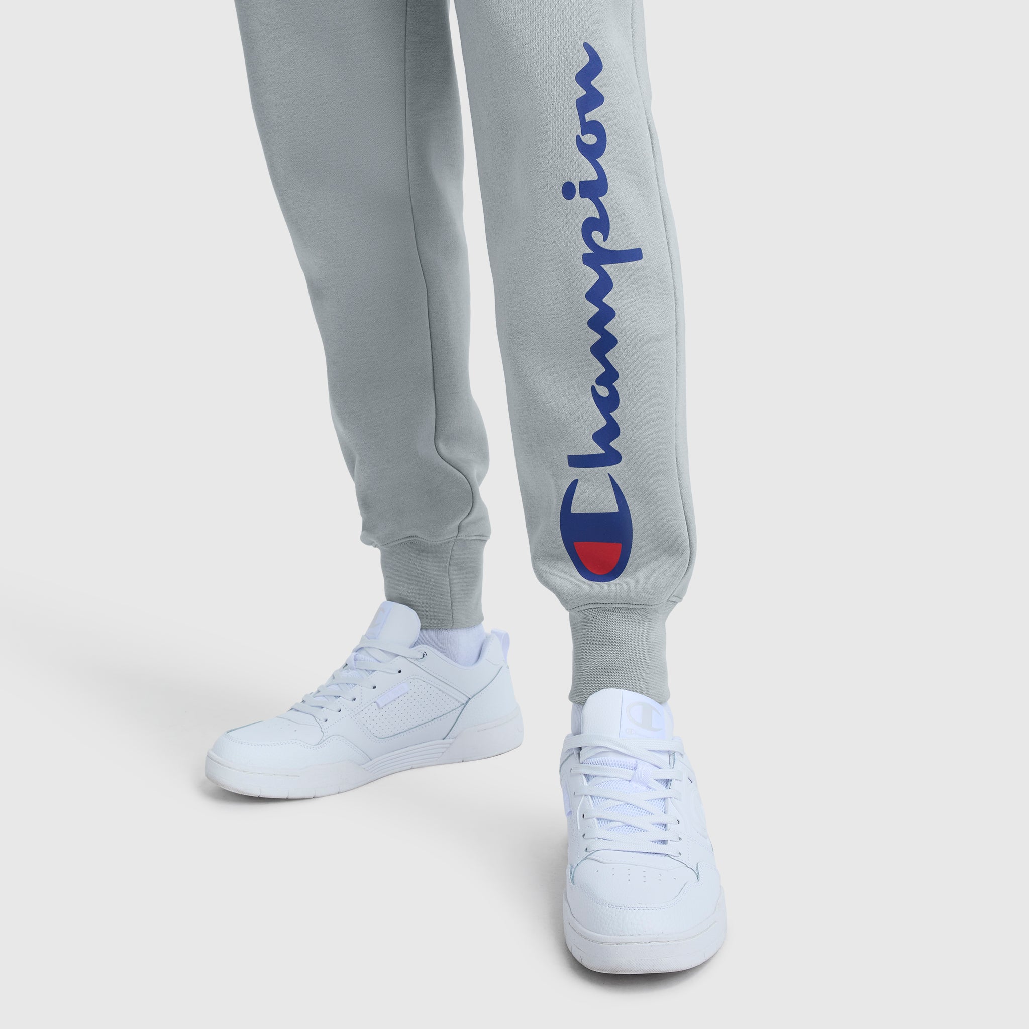 Champion Powerblend Script Logo jogging homme gris coton