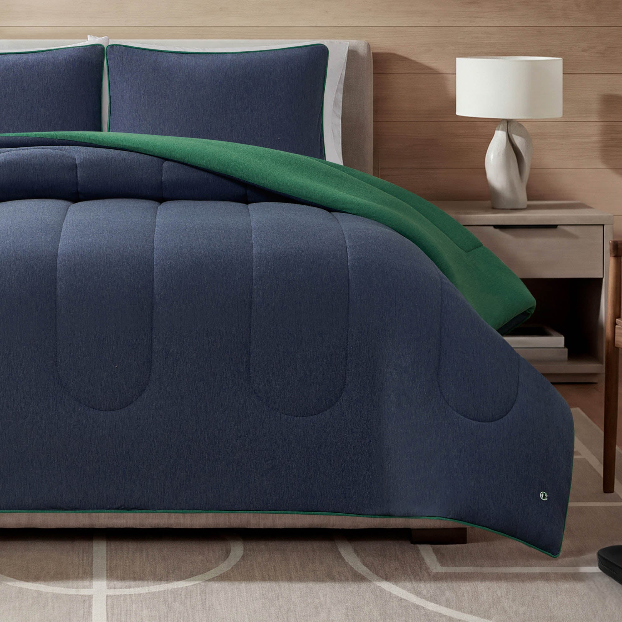 Champion Jersey parure couette réversible bleu vert