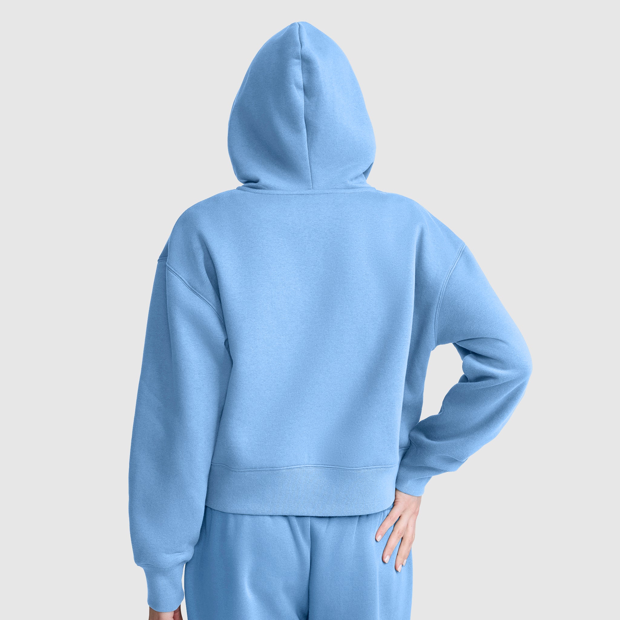 Champion Cropped Zip-Up Hoodie sweat zippé bleu Riviera femme