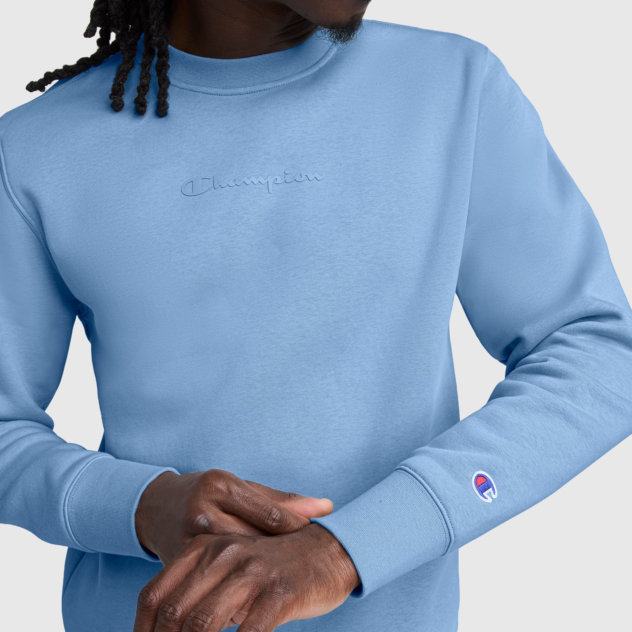 Champion Powerblend Crewneck sweat riviera logo tonal