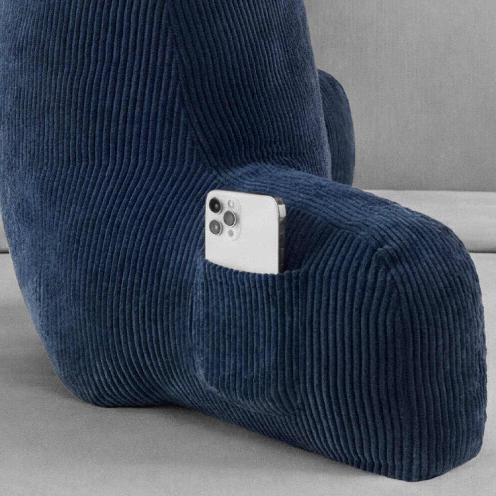 Champion Room Decor Corduroy coussin lecture bleu marine 74 cm