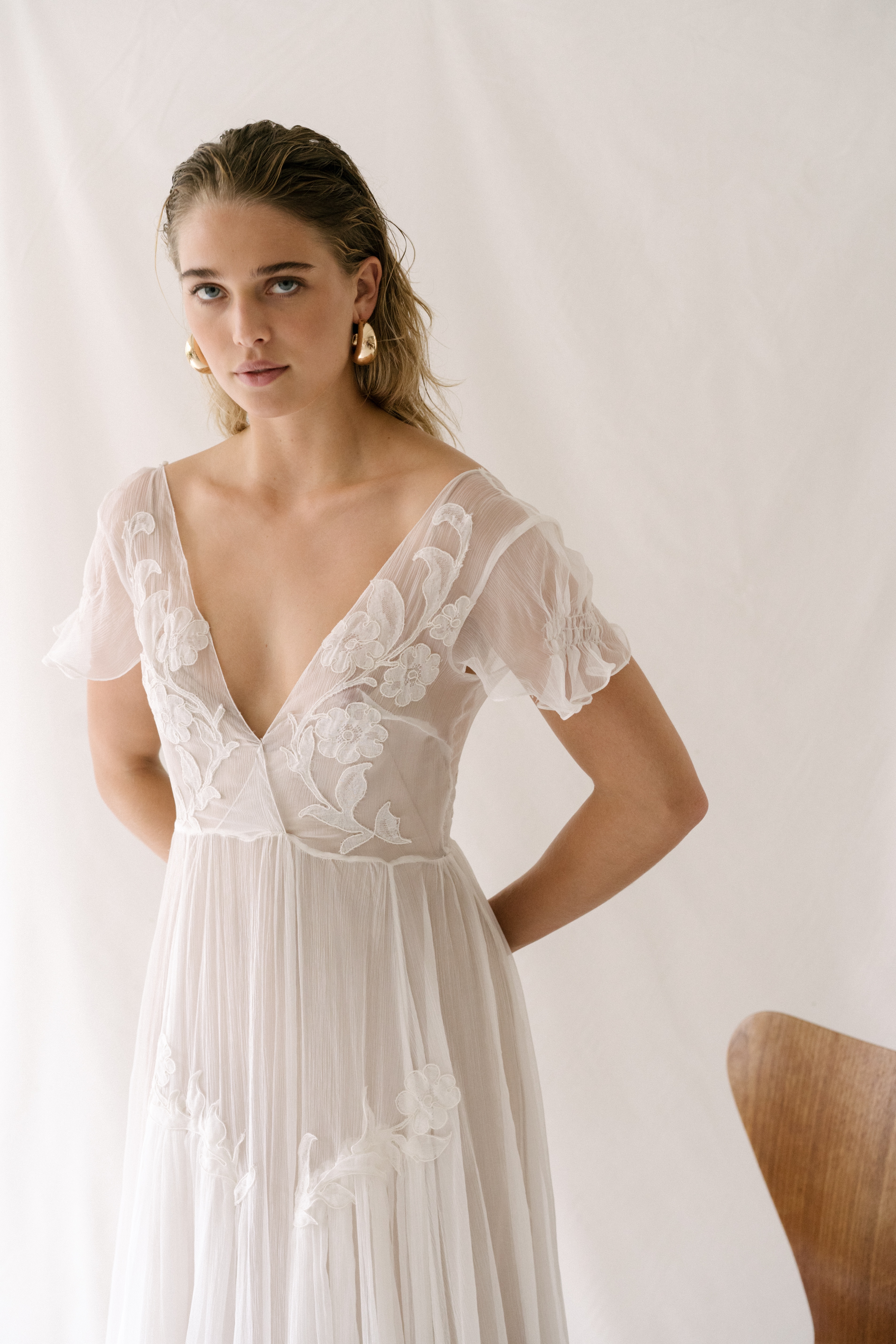 Maison Floret Jorg robe mousseline crêpon dentelle Lyon