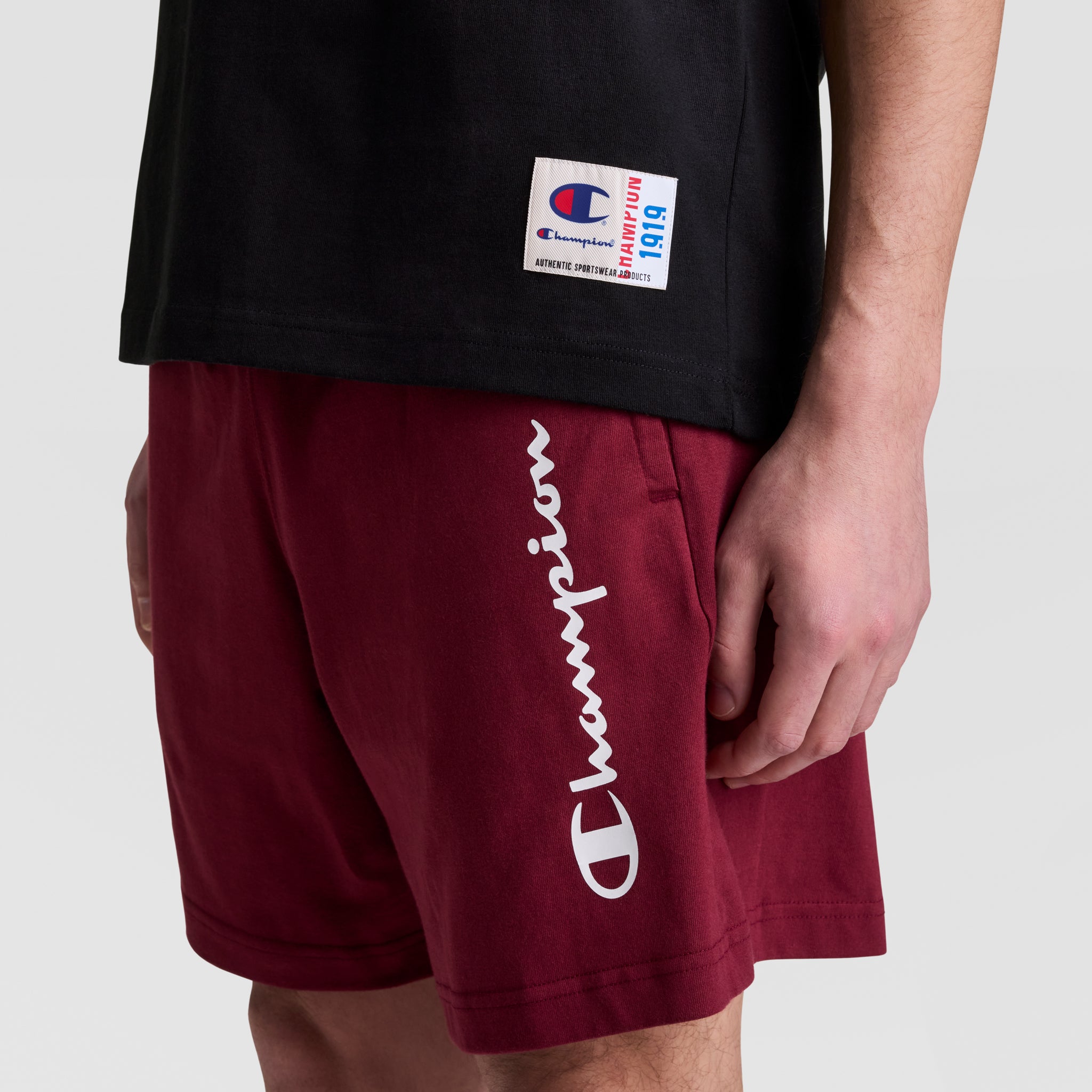Champion hoodie sans manches homme noir coton logo C