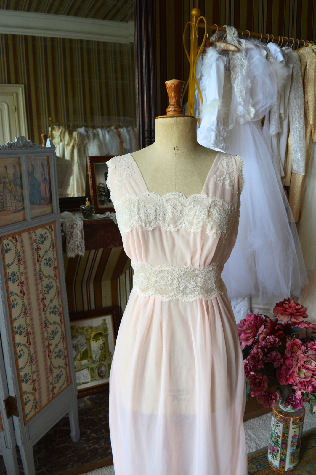 Solène Gisèle Les Déshabillés Ensemble Dentelle Rose dentelle