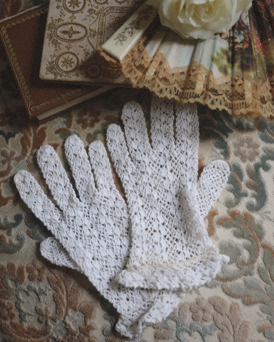 Solène Gisèle Les gants Gants Ajourés gants crochet blanc