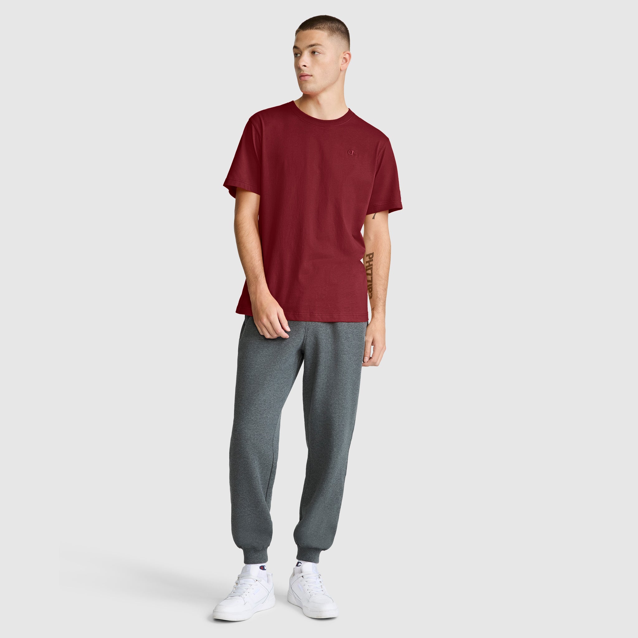 Champion Classic C Logo t-shirt homme Cabernet coton