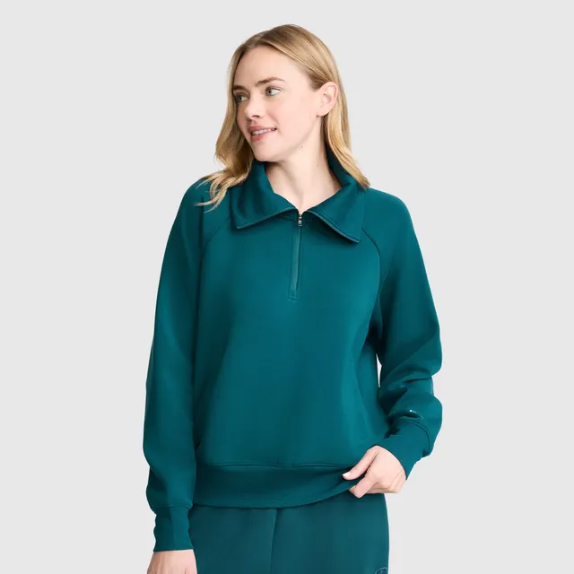 Champion Quarter-Zip pull sweat femme sarcelle stretch col zippé