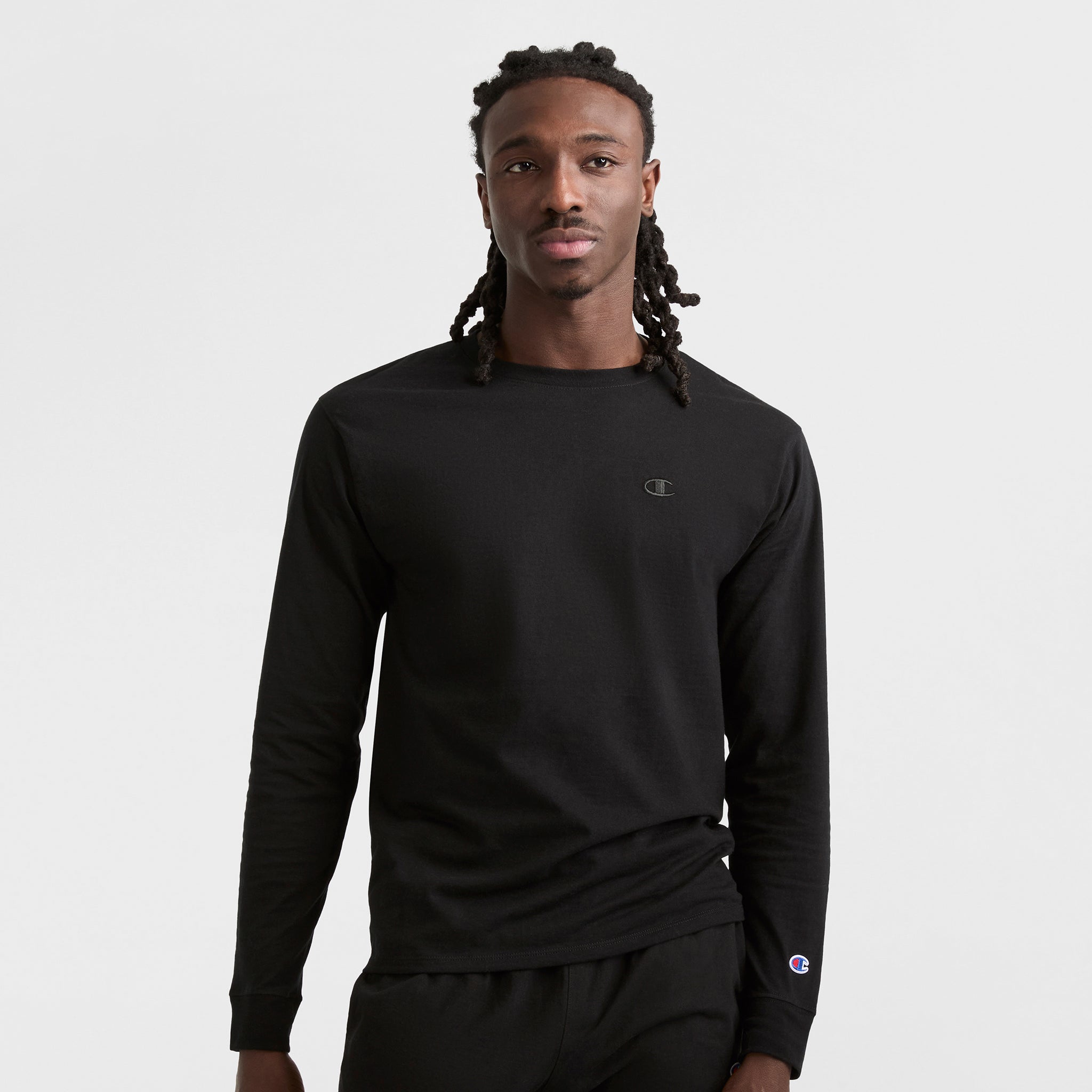 Champion Classic Long Sleeve T-Shirt manches longues noir logo C