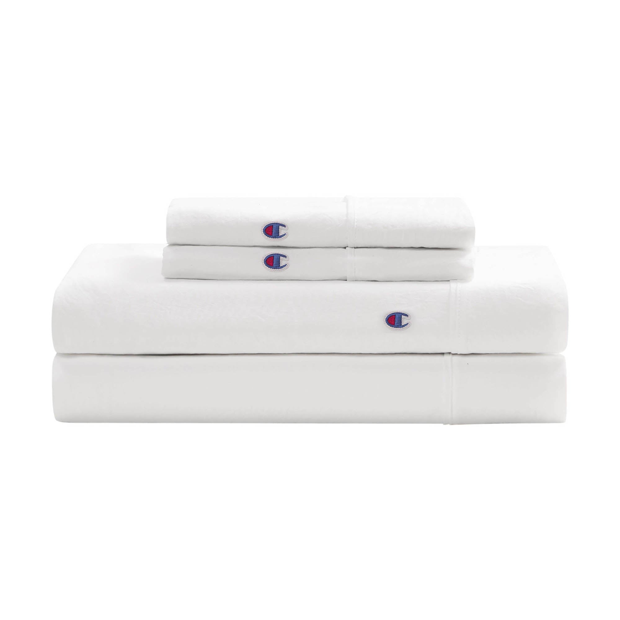 Champion Embroidery Patch parure draps blanc microfibre