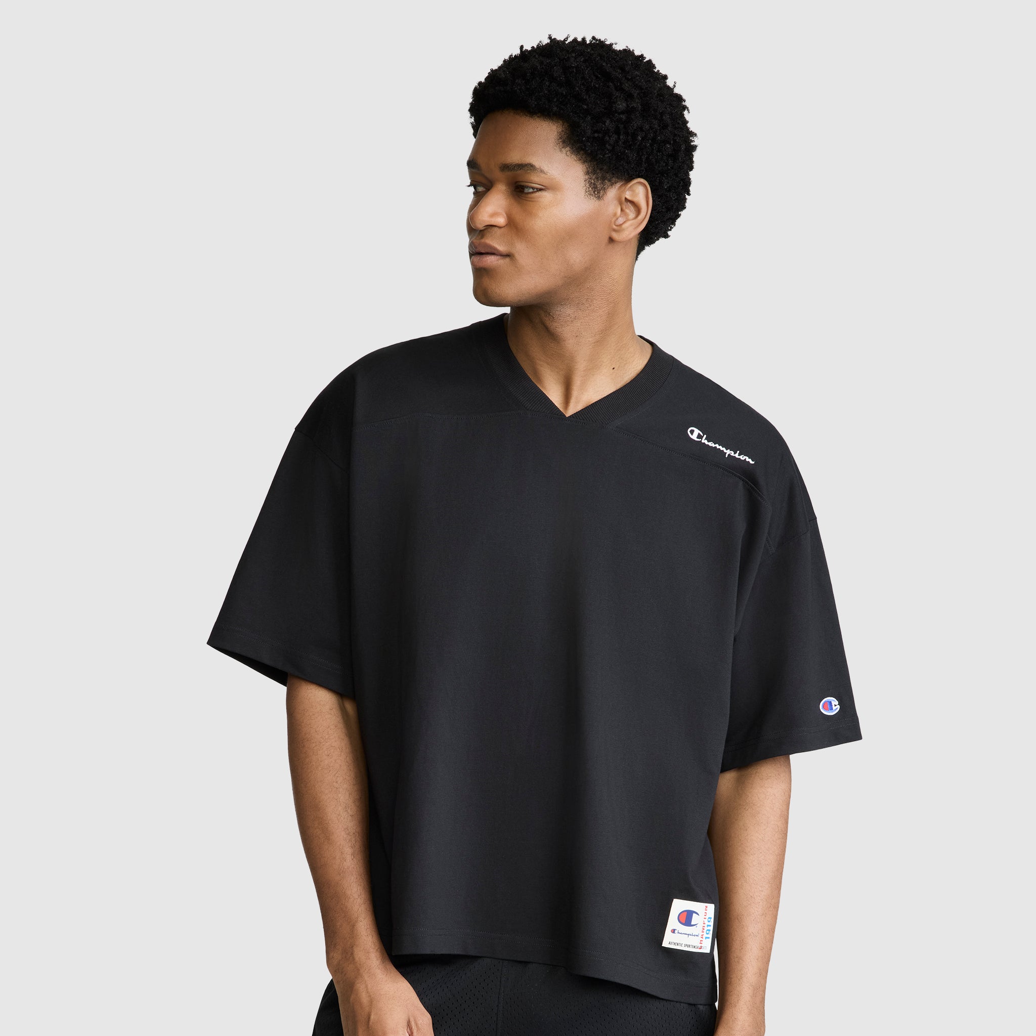 Champion Boxy T-Shirt coton manches courtes Noir