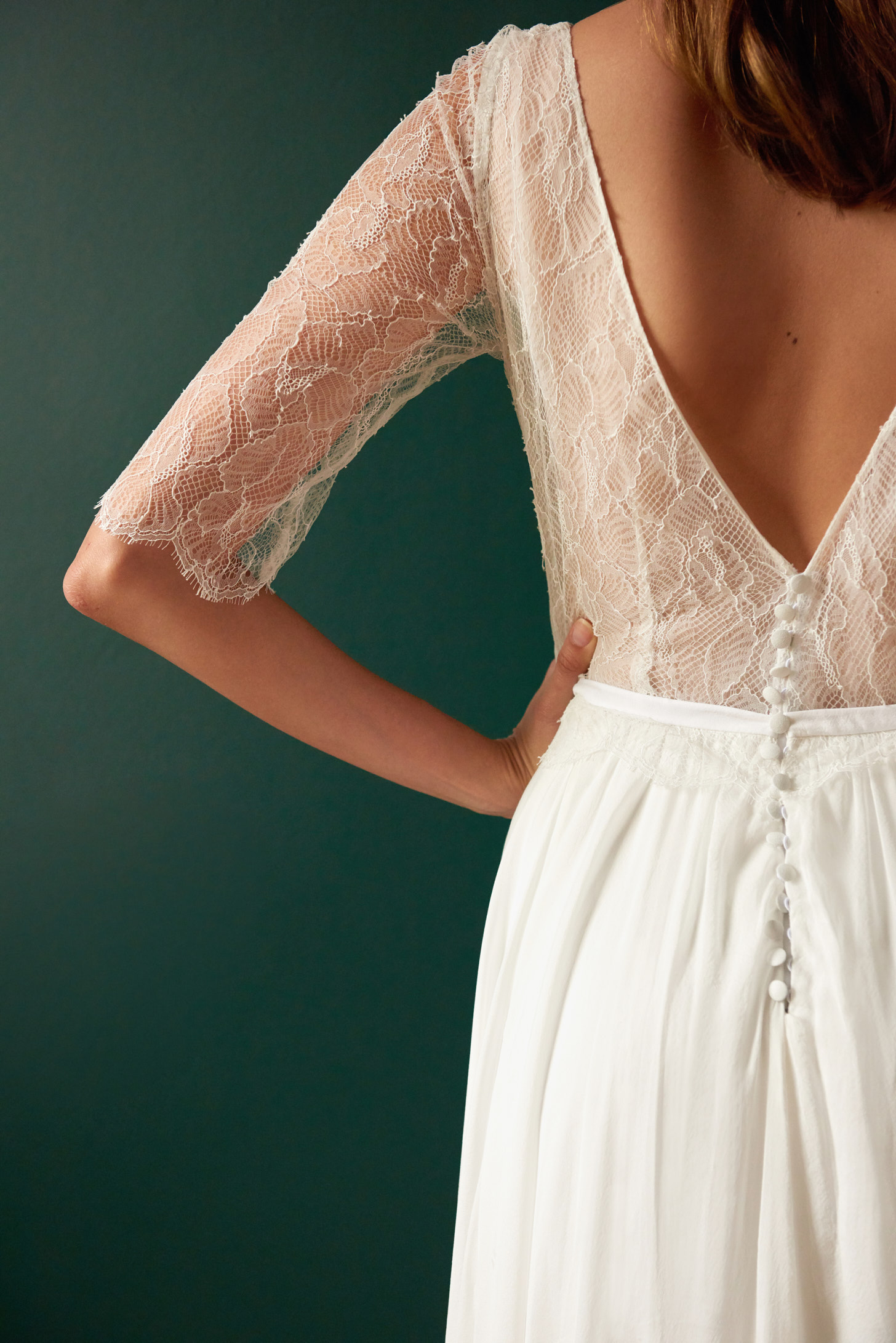 Maison Floret Sur-mesure Clarence robe mariée dentelle Chantilly