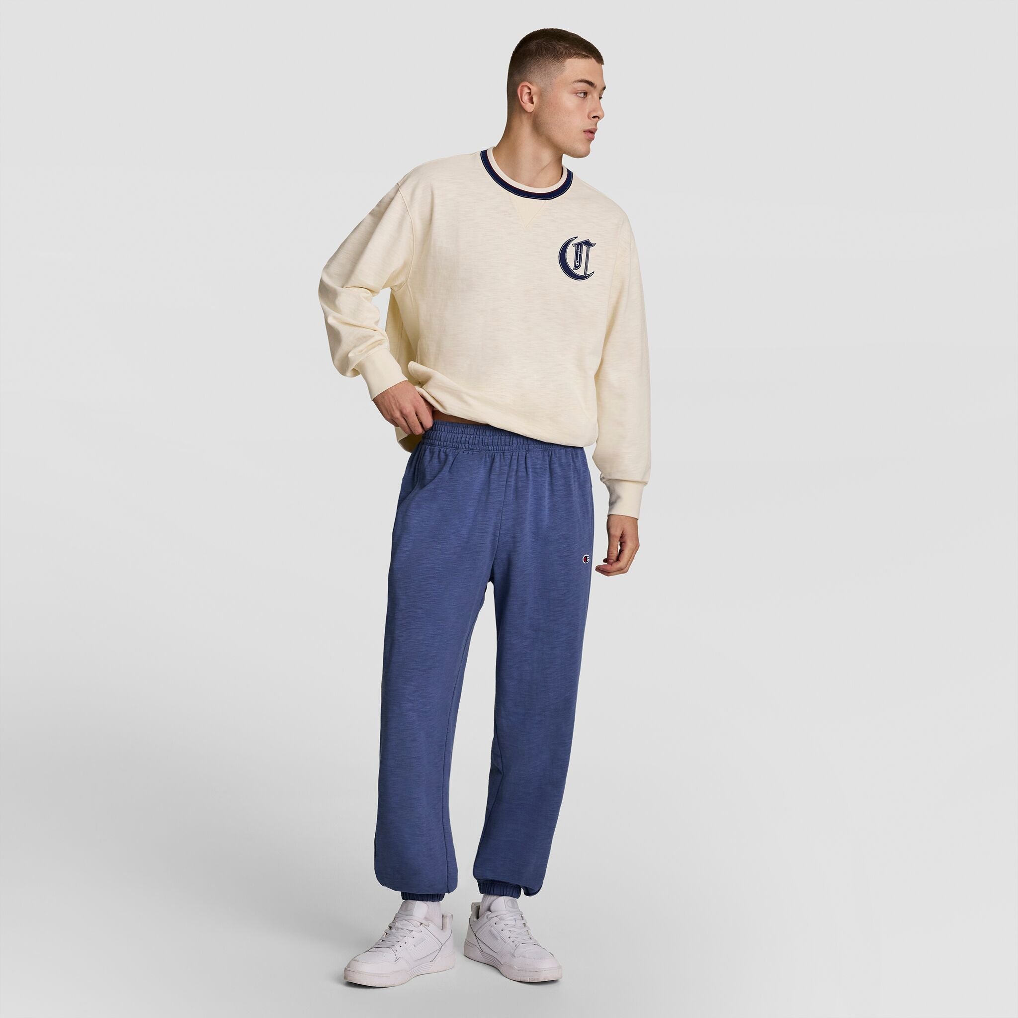 Champion Modern Retro pantalon bleu coton large homme