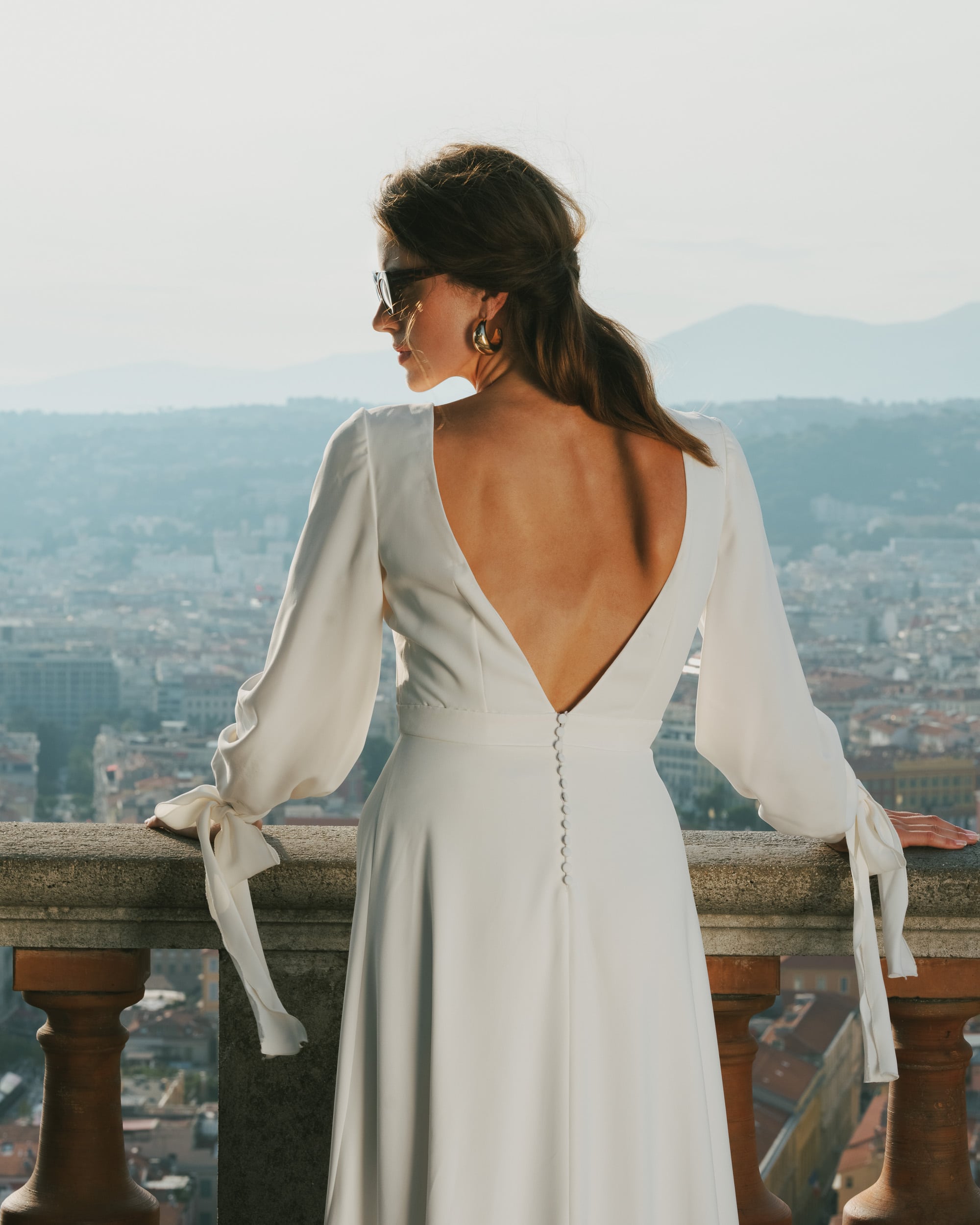Maison Floret Sur-mesure Otello robe de mariée portefeuille crêpe