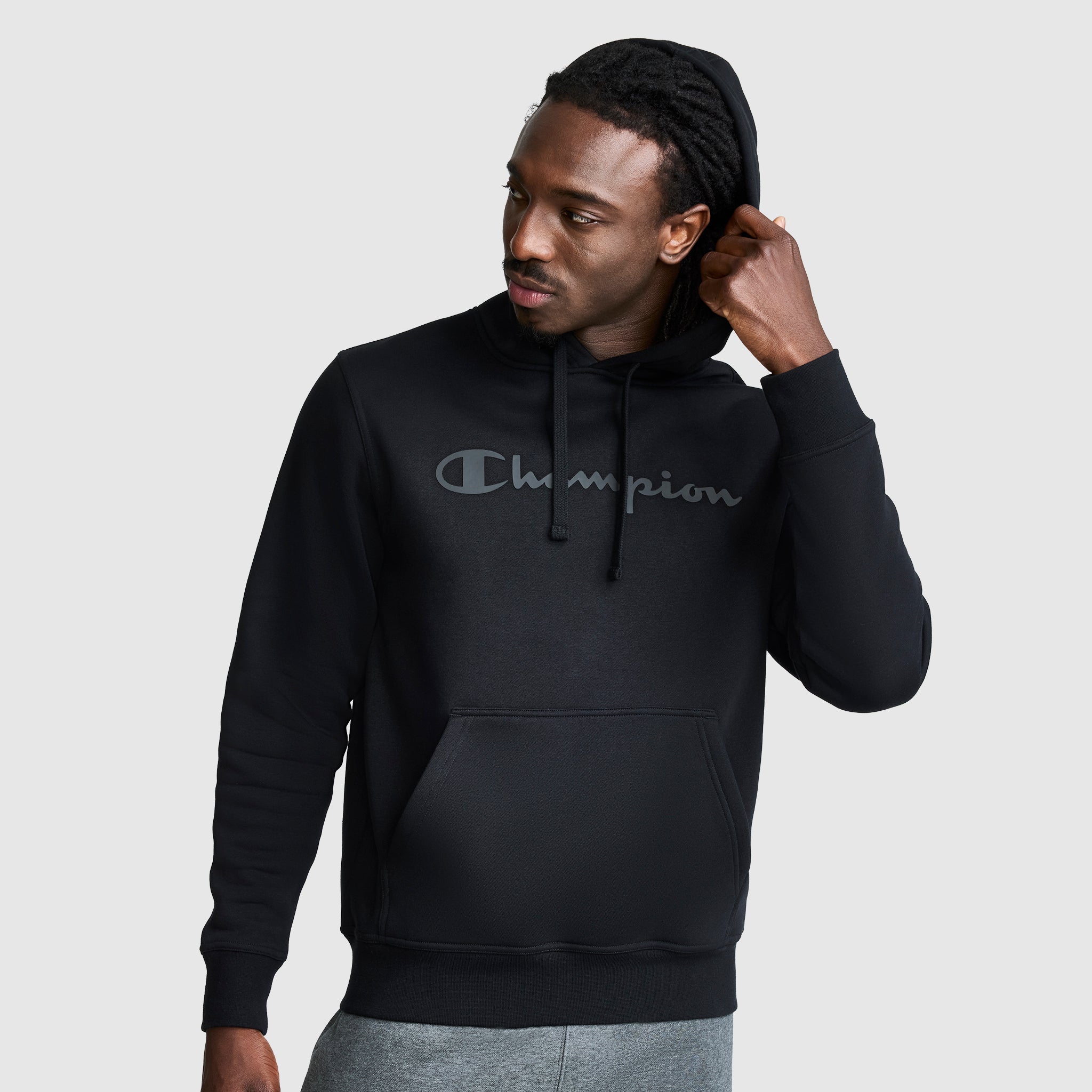 Champion Powerblend Hoodie sweat à capuche noir logo tonal