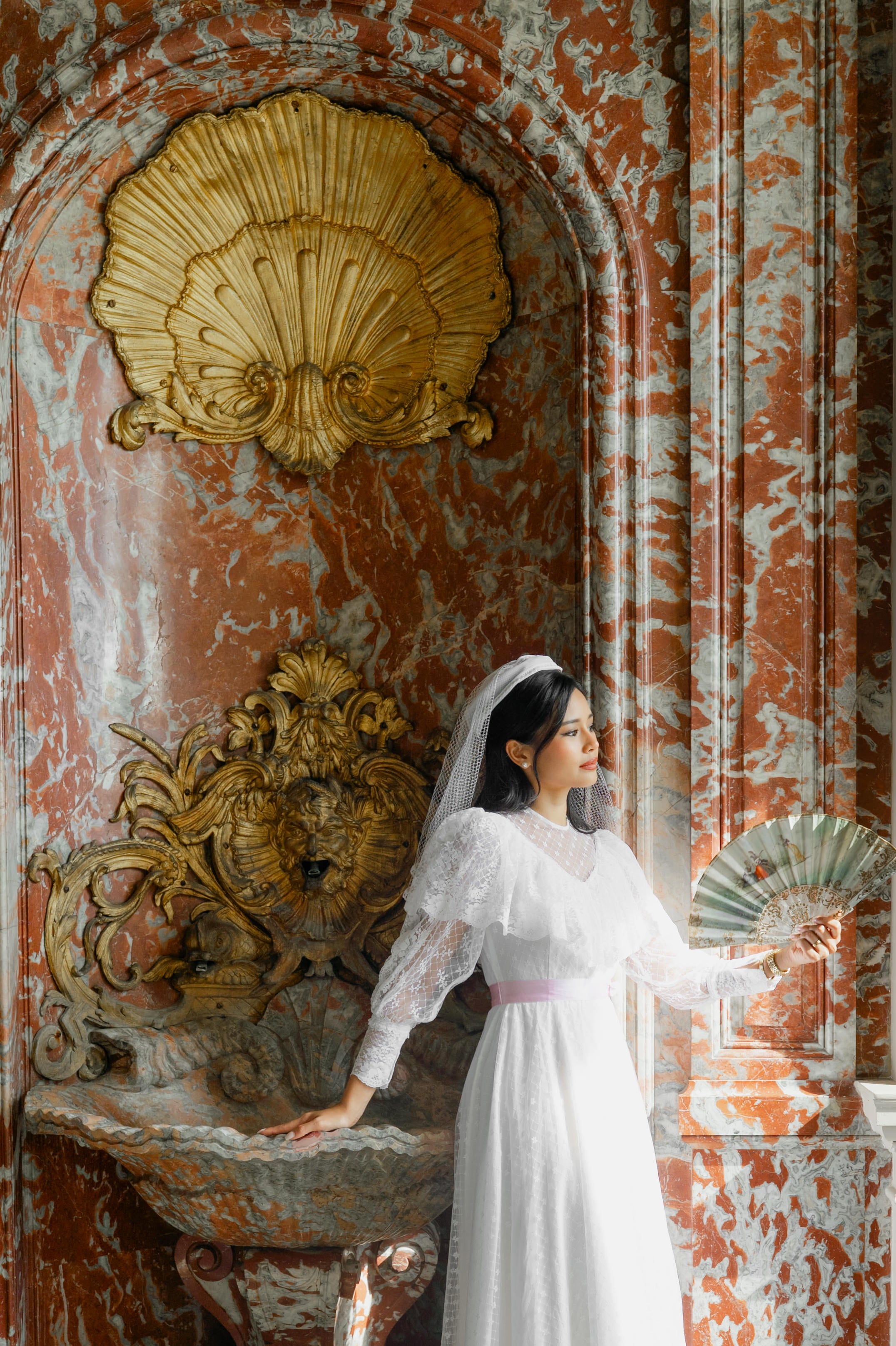 Solène Gisèle La mariée Haydée robe de mariée blanc ruban rose