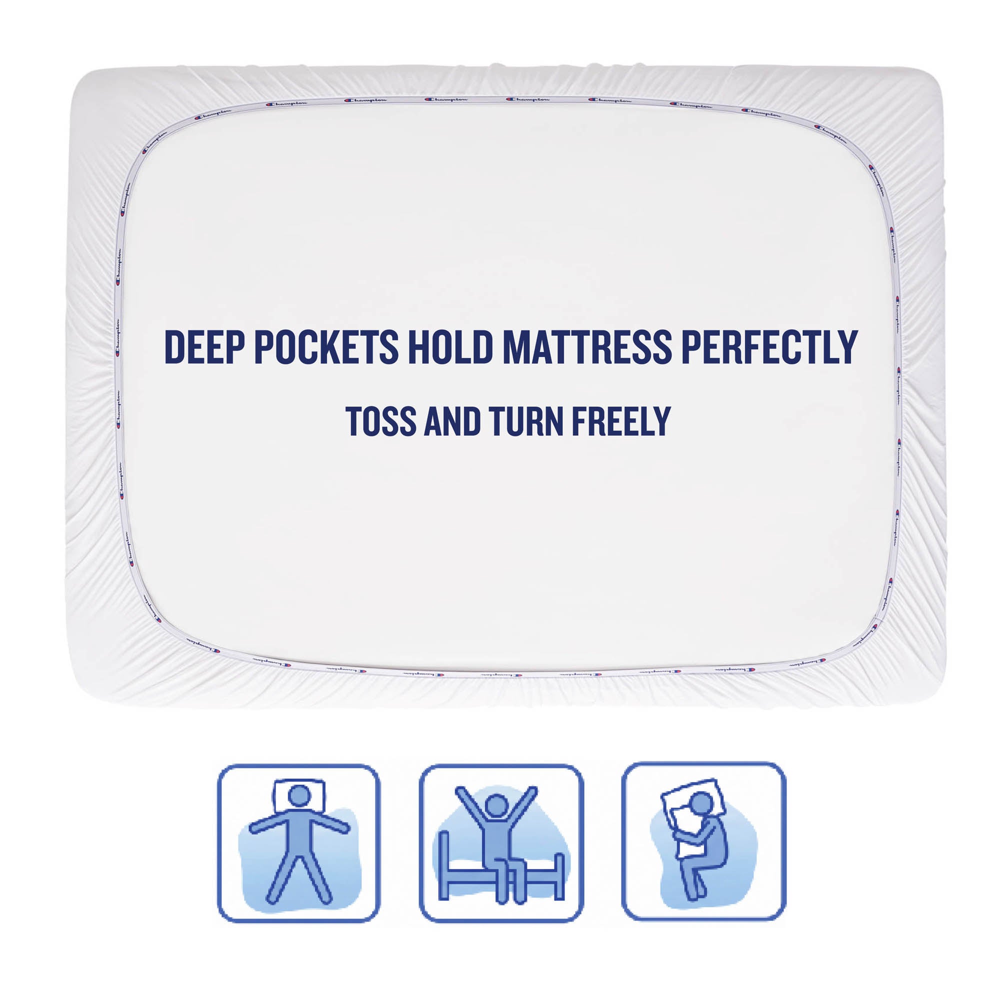 Champion Room Decor Cooling Knit Protège-Matelas Blanc Queen