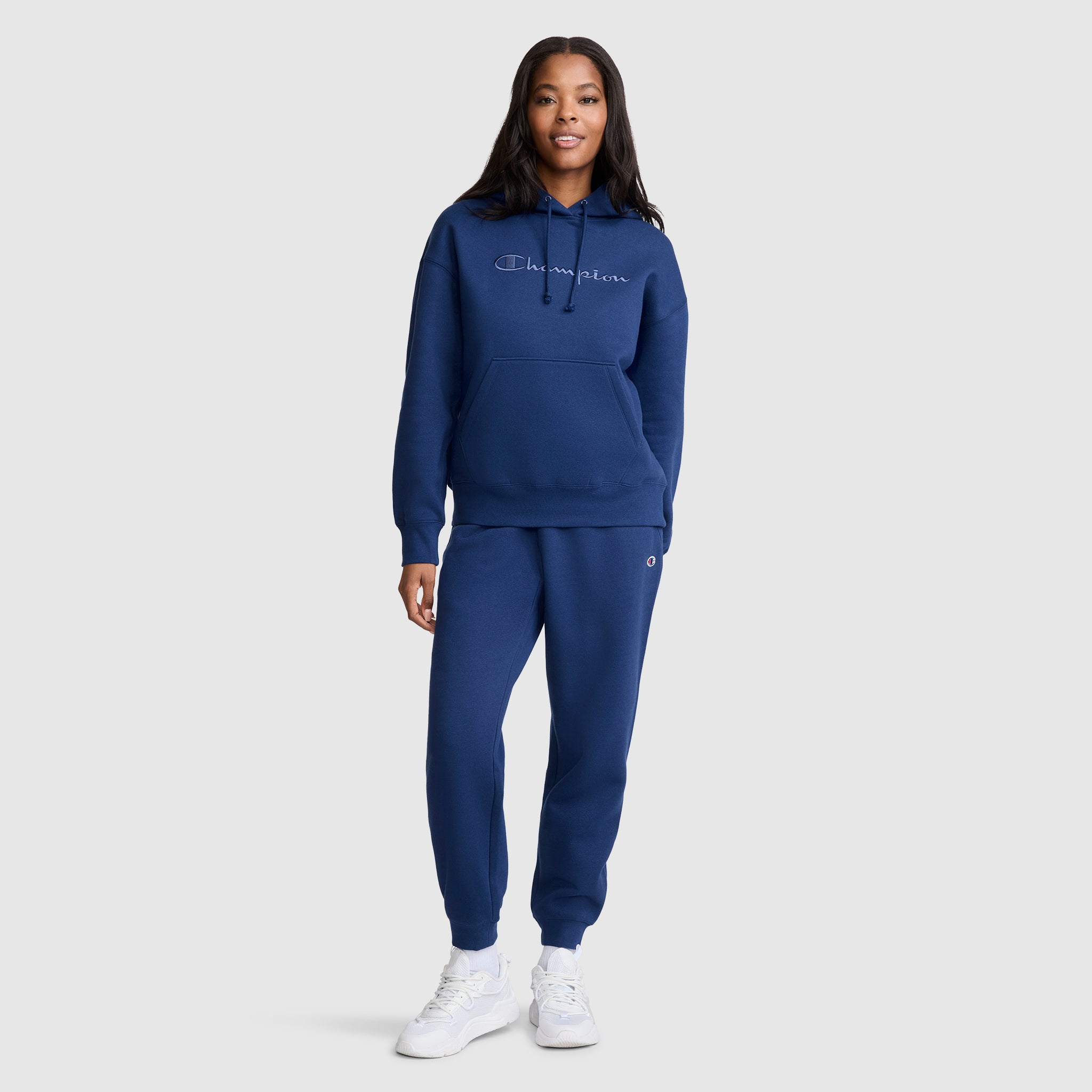 Champion Powerblend Freshman hoodie femme bleu molleton