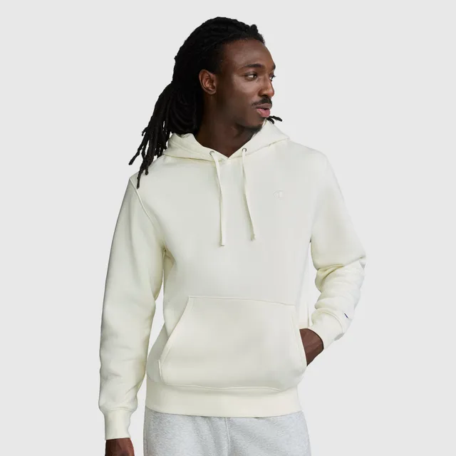 Champion Powerblend Hoodie C Logo sweat à capuche coton écru