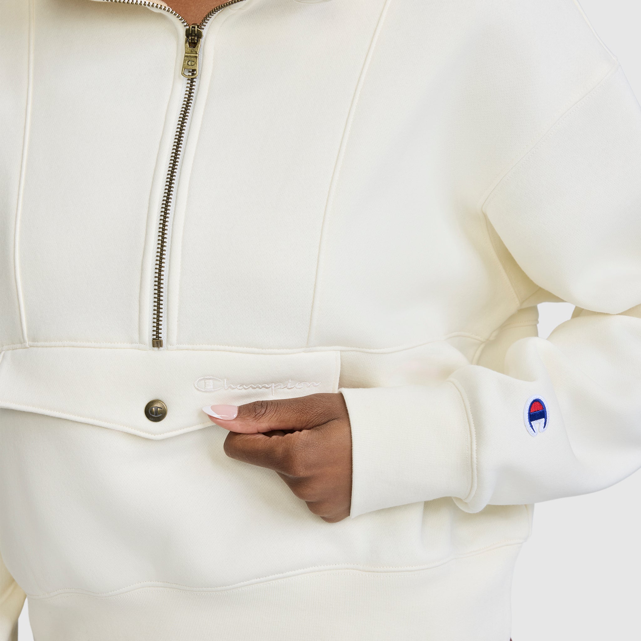 Champion Training Half-Zip Sweat écru Unbleached Cotton