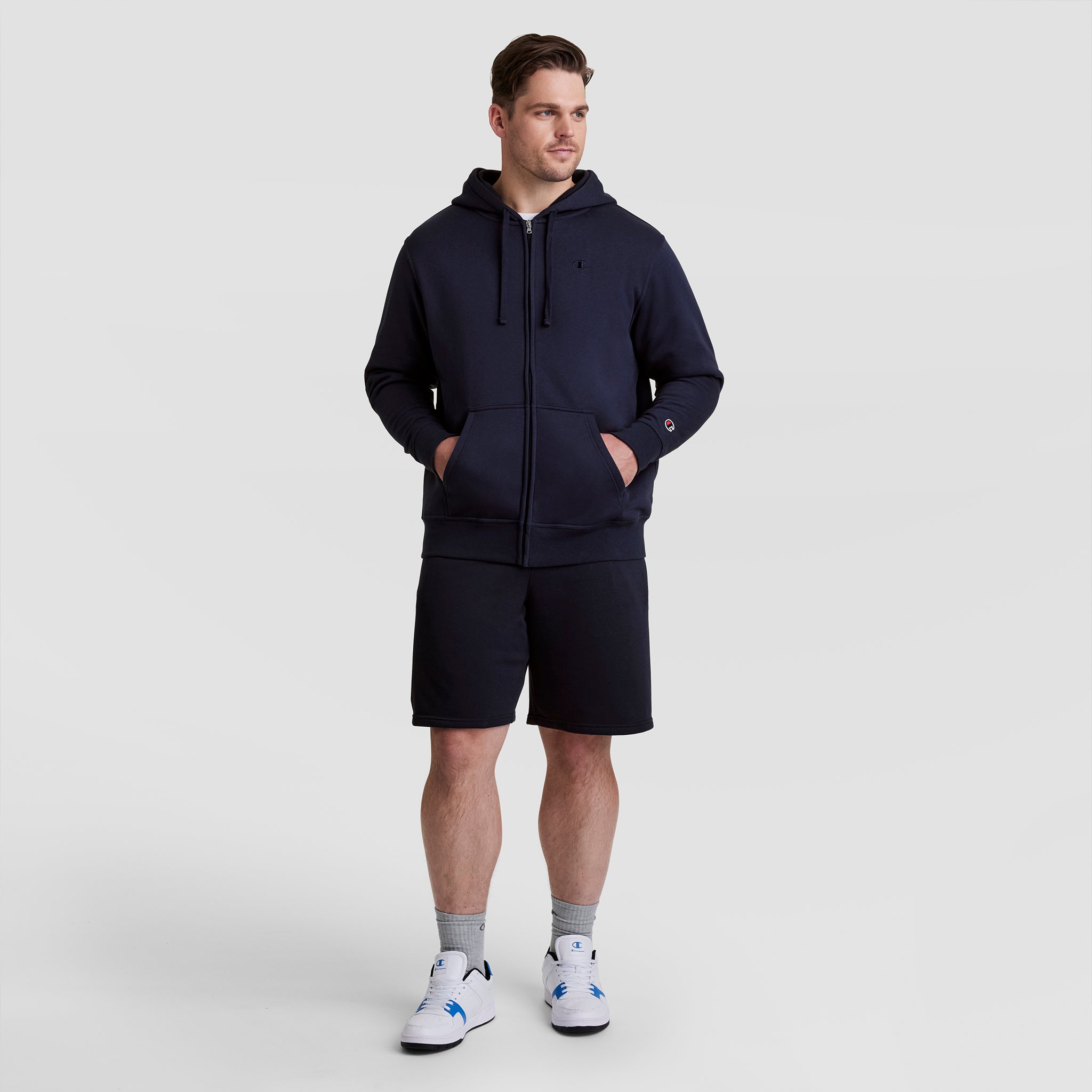 Champion Powerblend Full-Zip sweat capuche homme bleu navy