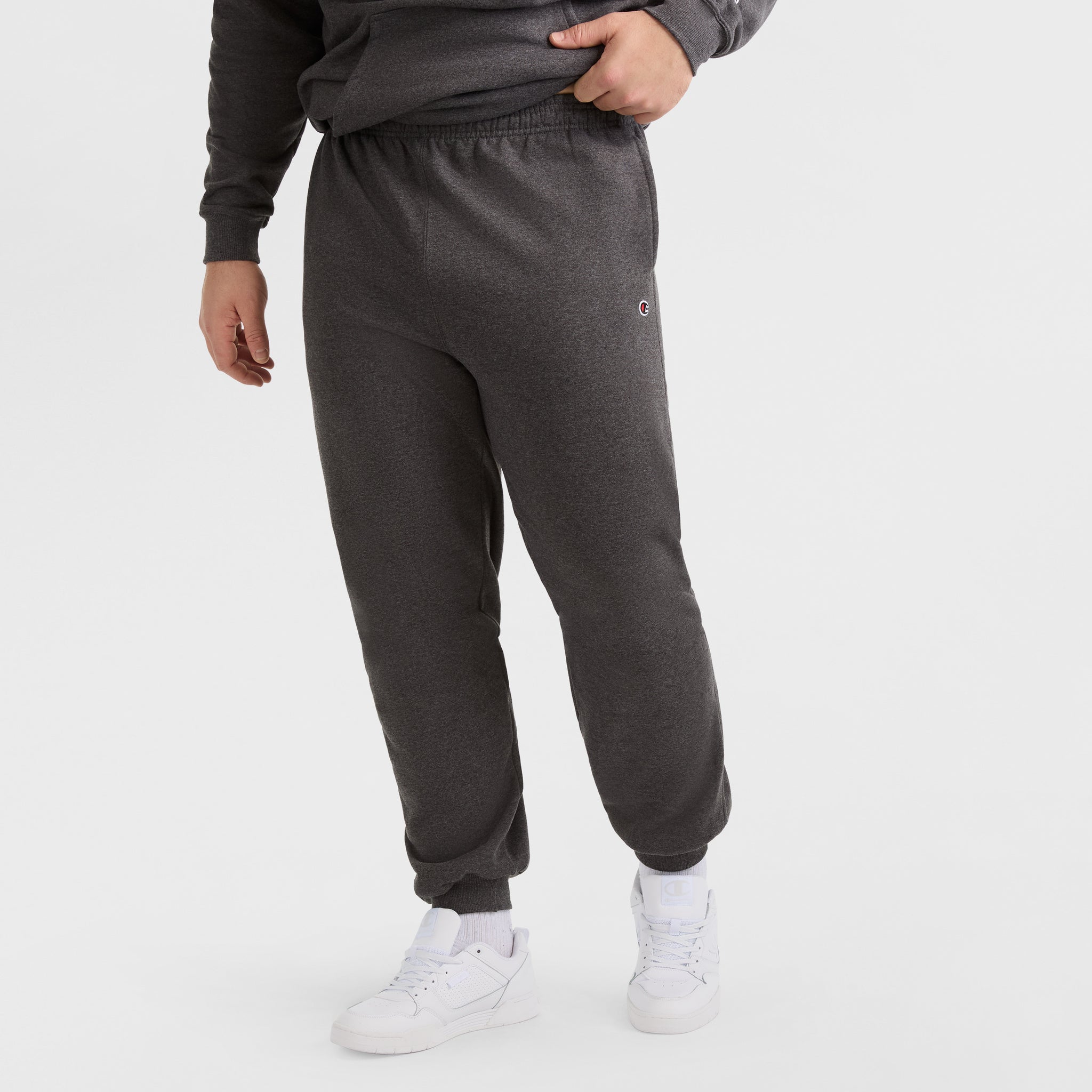 Champion Powerblend Jogger C Logo homme gris chiné grande taille
