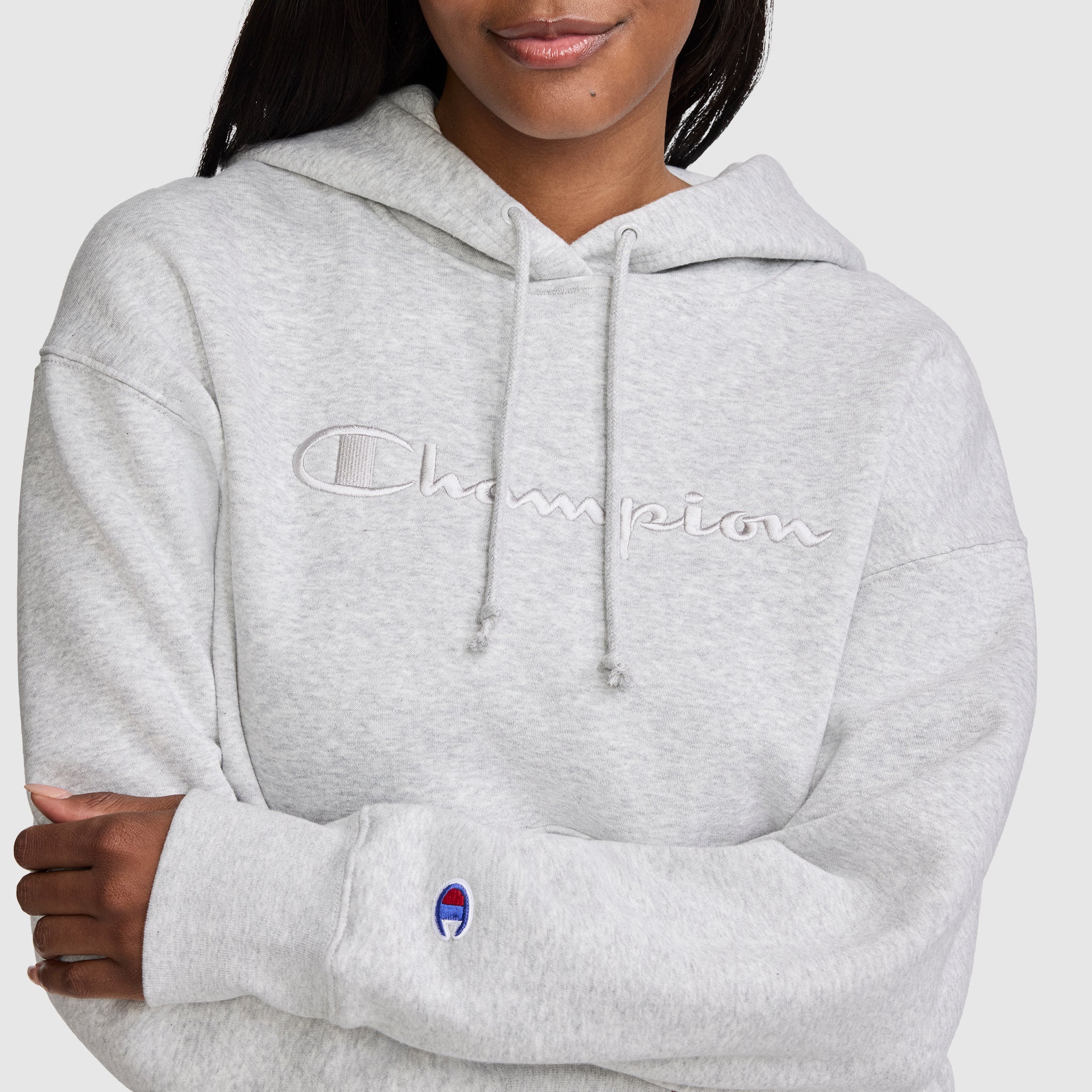 Champion Powerblend Tonal Script Freshman hoodie gris