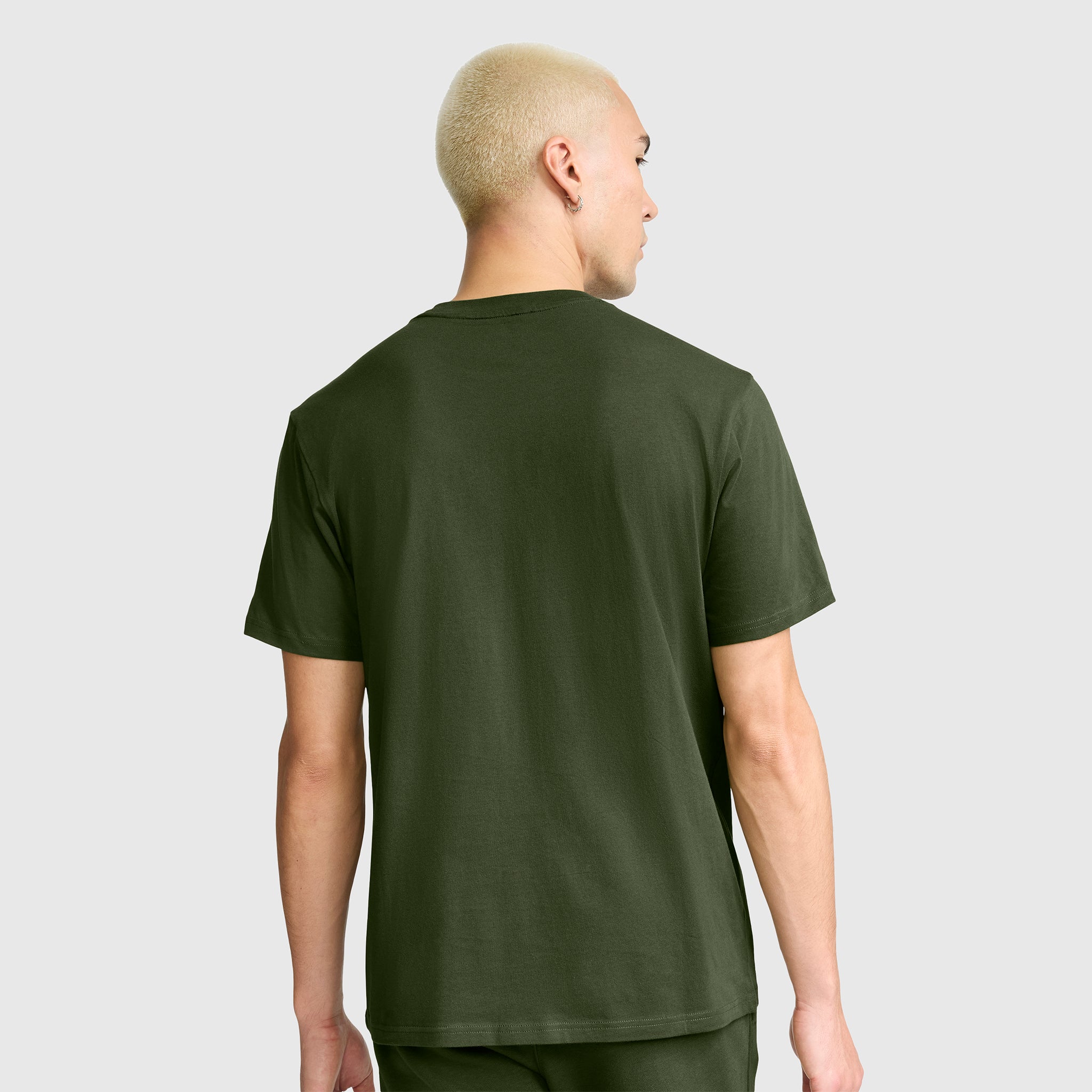 Champion Classic T-Shirt C Logo t-shirt homme vert Chive coton