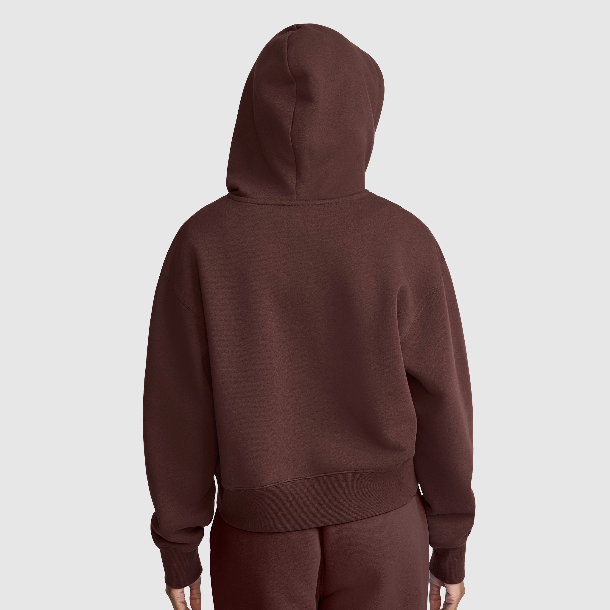 Champion Cropped Zip-Up Hoodie sweat zippé marron femme